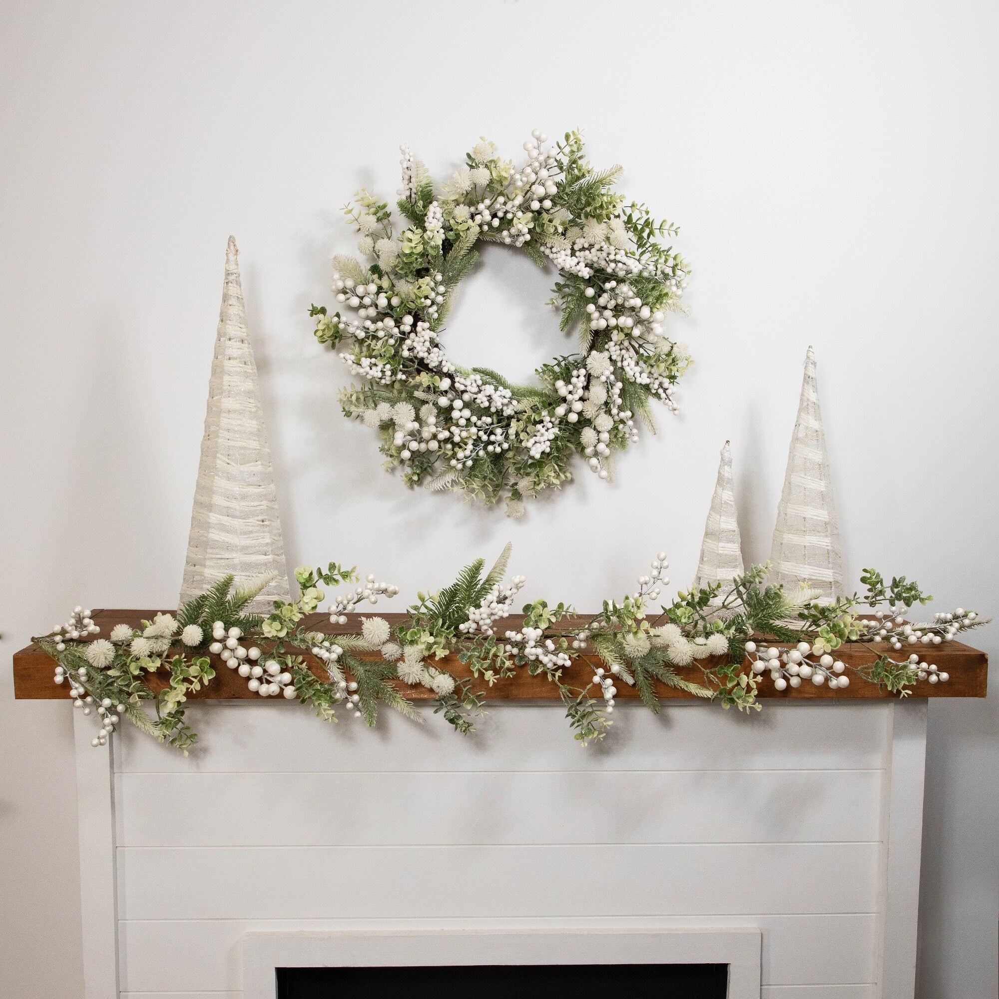 Glittered Berries and Eucalyptus Artificial Christmas Garland - 5' - Unlit - 5' x 10