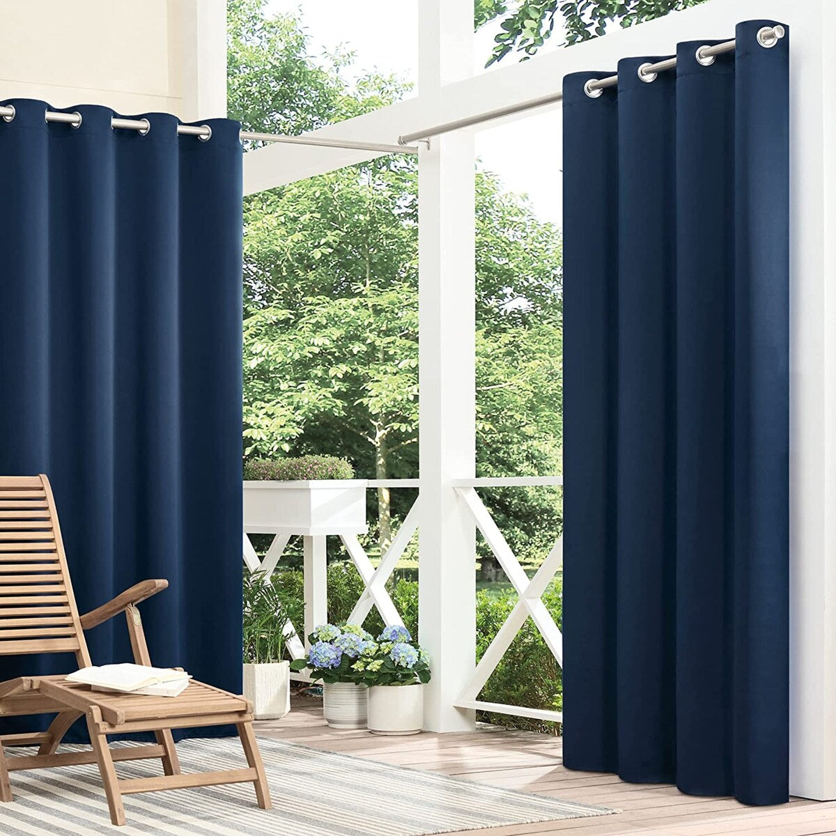 Eclipse Brockfield Waterproof Blackout Thermal Insulated Grommet Outdoor Curtain for Patio or Porch (1 Panel)