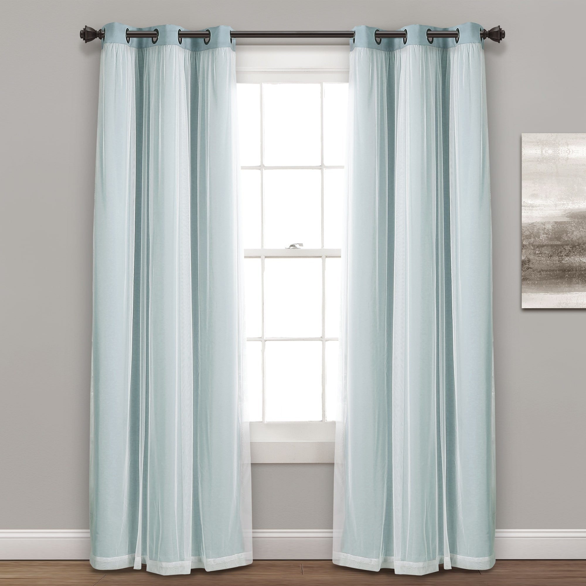 Lush Decor Grommet Sheer Panel Pair with Insulated Blackout Lining