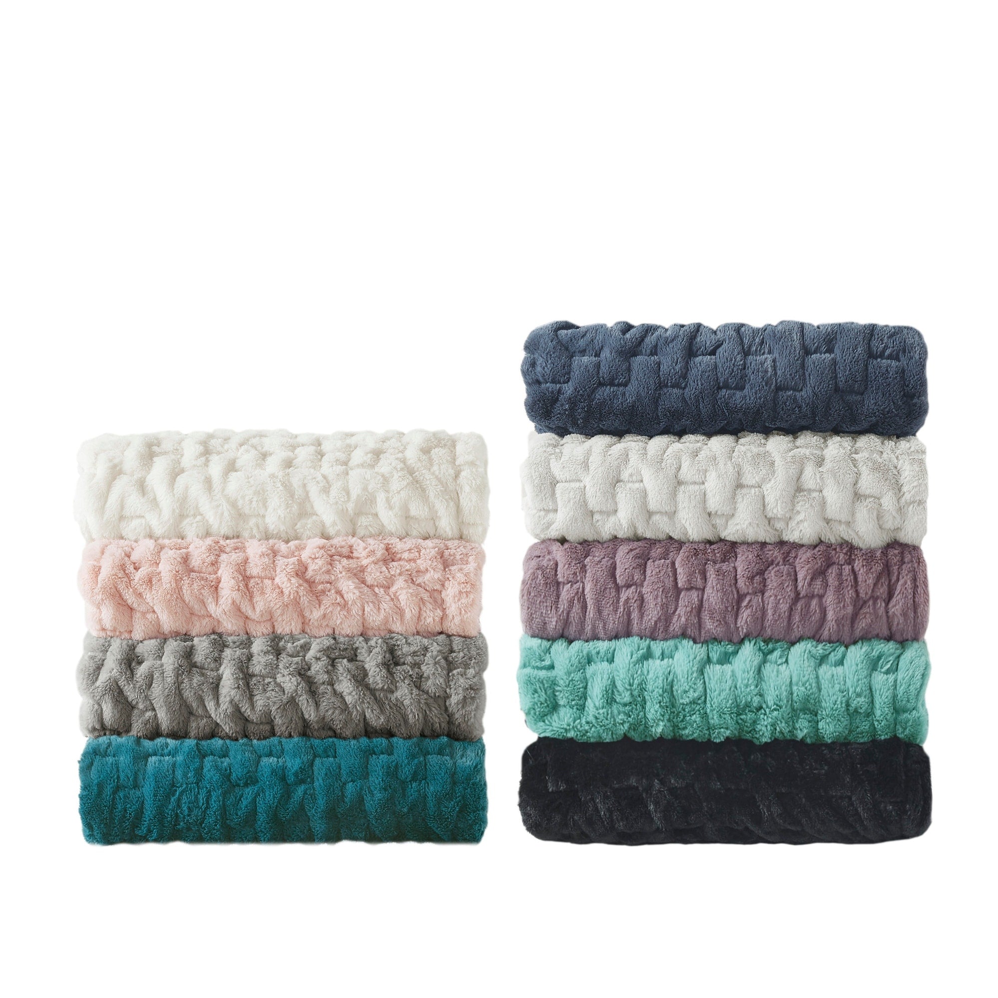 Madison Park Ruched Fur Throw