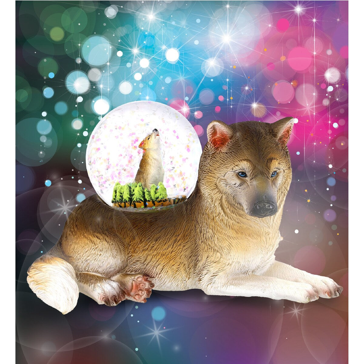 CoTa Global Wolf Snow Globe Figurine with Sparkling Glitter - 45mm - 4.5″Lx2.5″Wx2.75″H