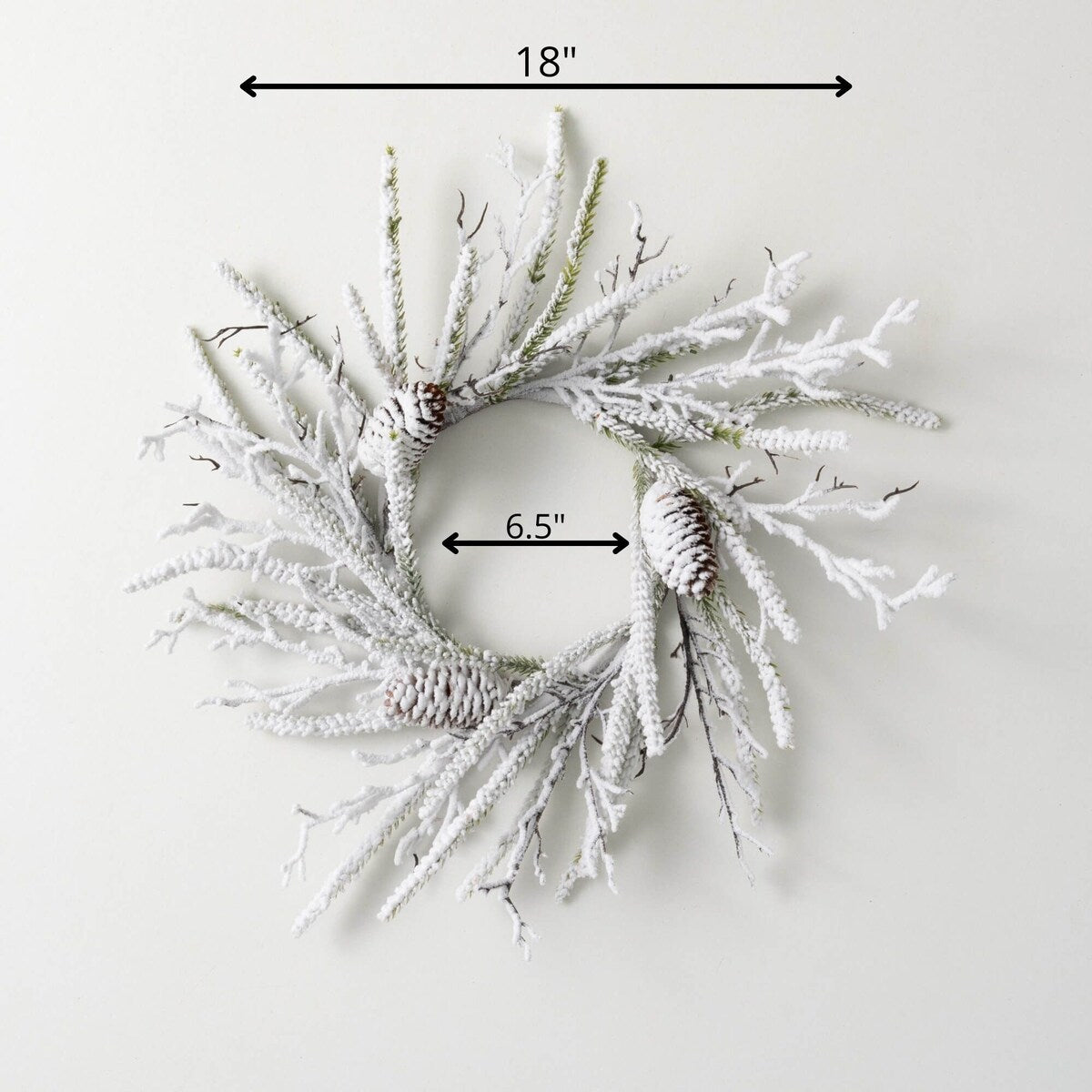 Sullivans Artificial Christmas Flocked Pine Twig Wreath