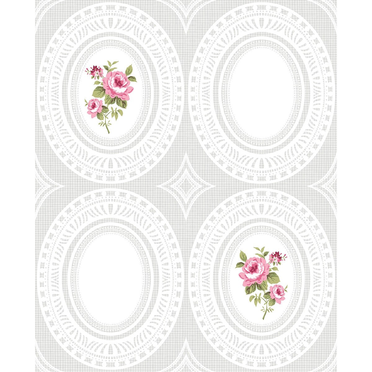 Seabrook Designs Rose Cameo Unpasted Wallpaper