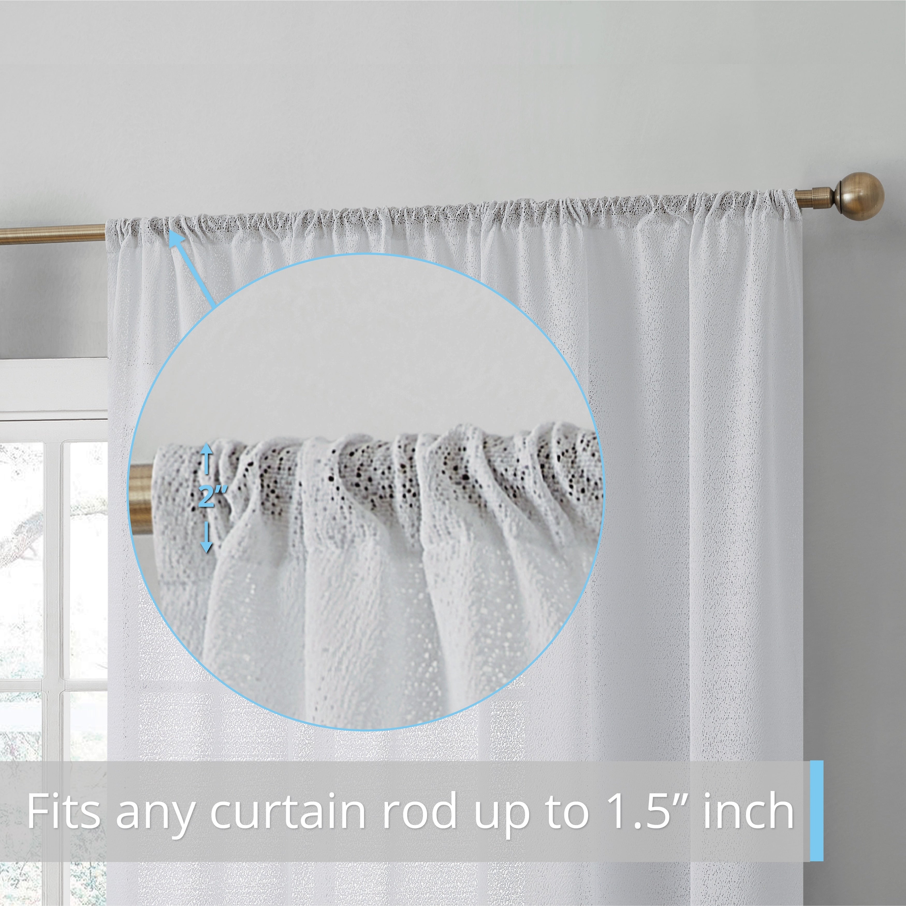 HLC.me Monaco Premium Soft Decorative Ombre Lace Semi Sheer Light Filtering Rod Pocket Window Curtain Panels - Set of 2