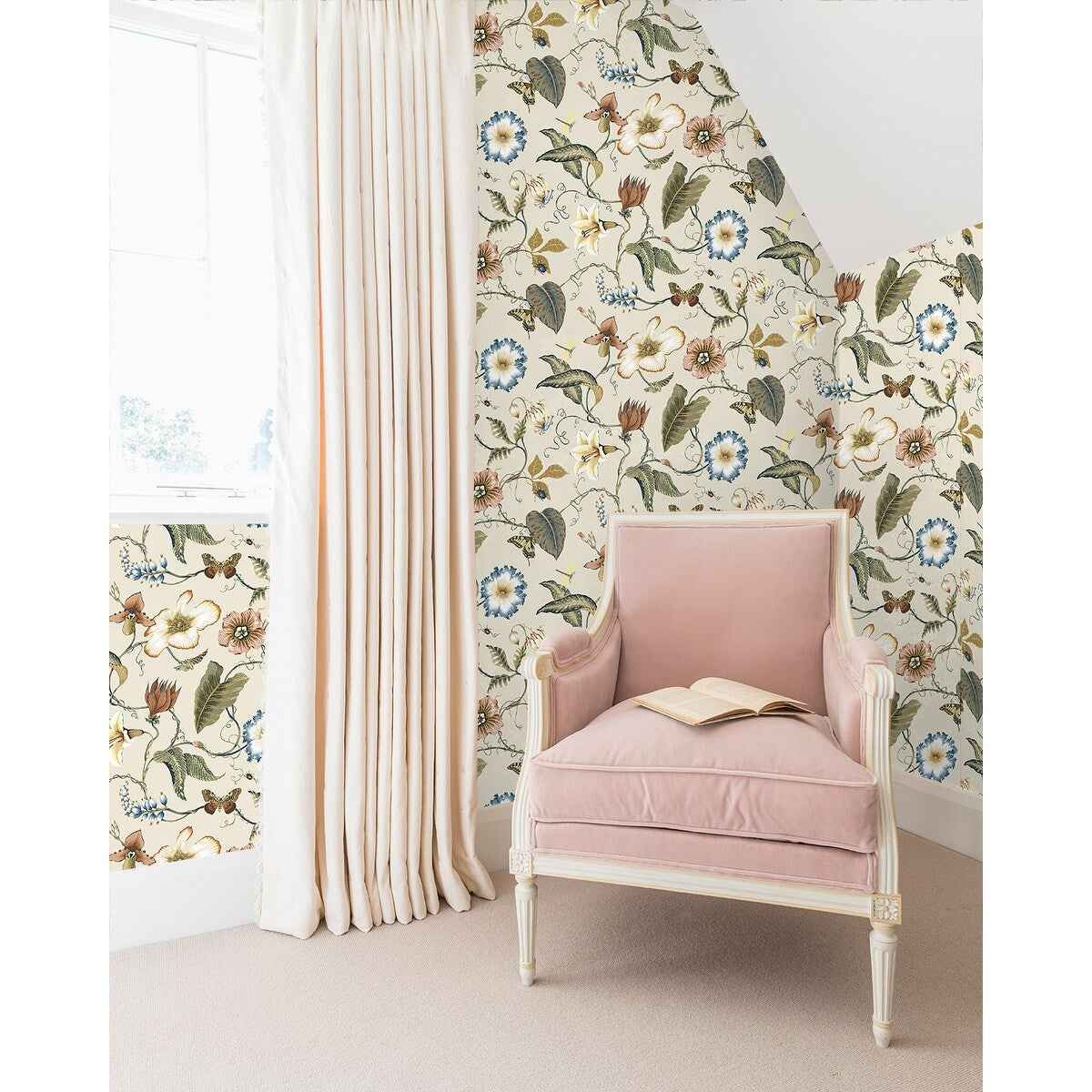 NextWall Summer Garden Floral Peel and Stick Wallpaper