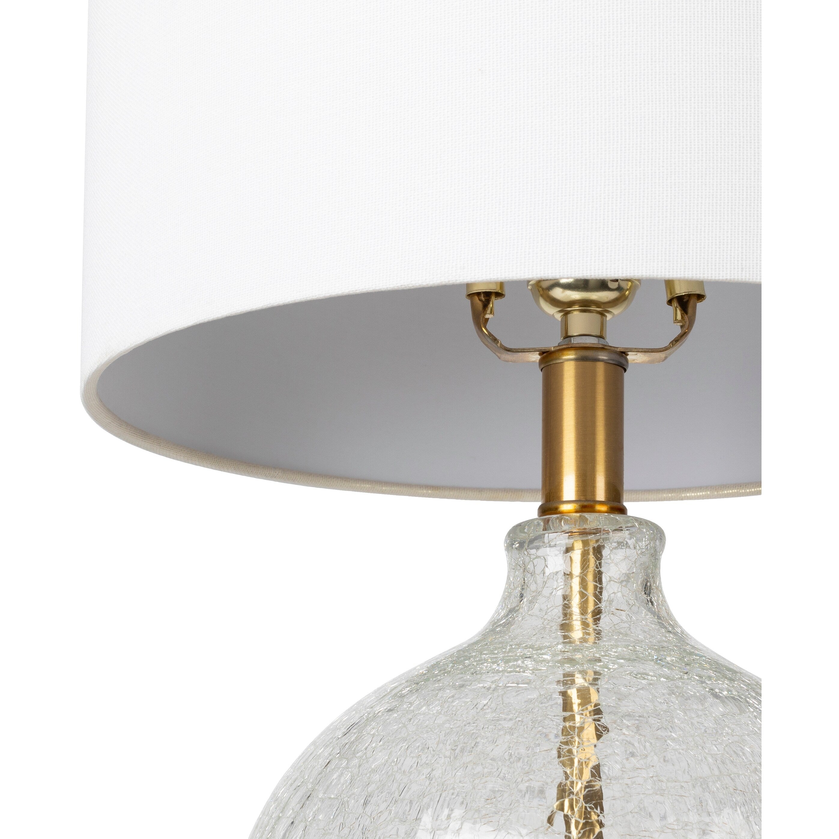 Livabliss Enid Clear Glass Glam Table Lamp - 23H x 14W x 14D