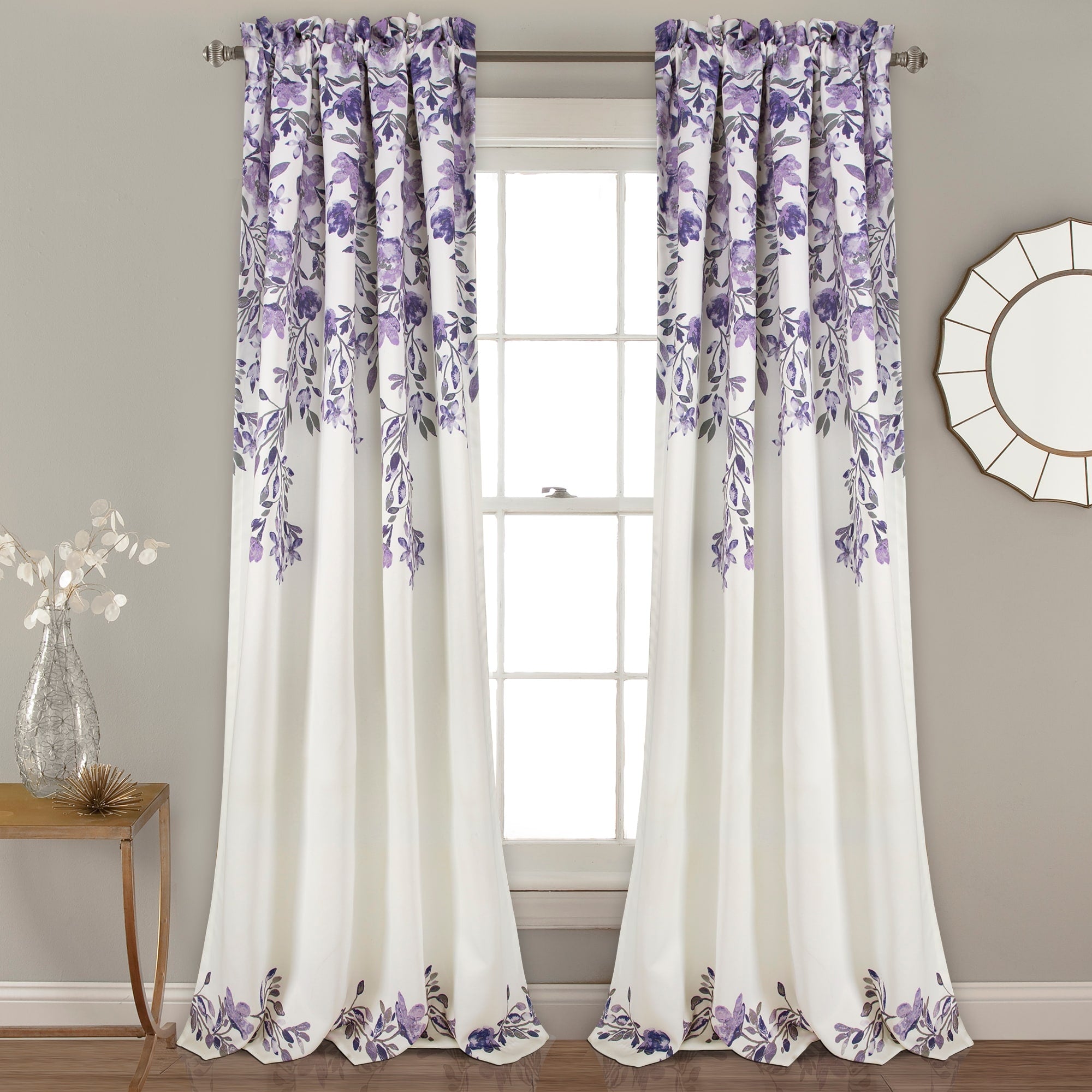 Porch & Den Elcaro Floral Room Darkening Curtain Panel Pair