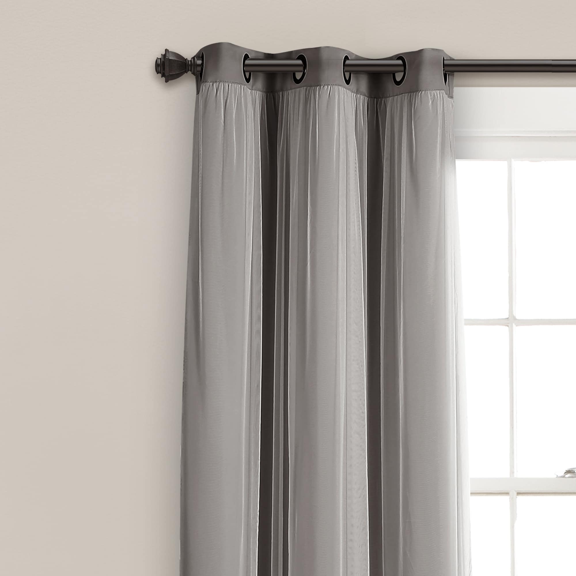 Lush Decor Grommet Sheer Panel Pair with Insulated Blackout Lining