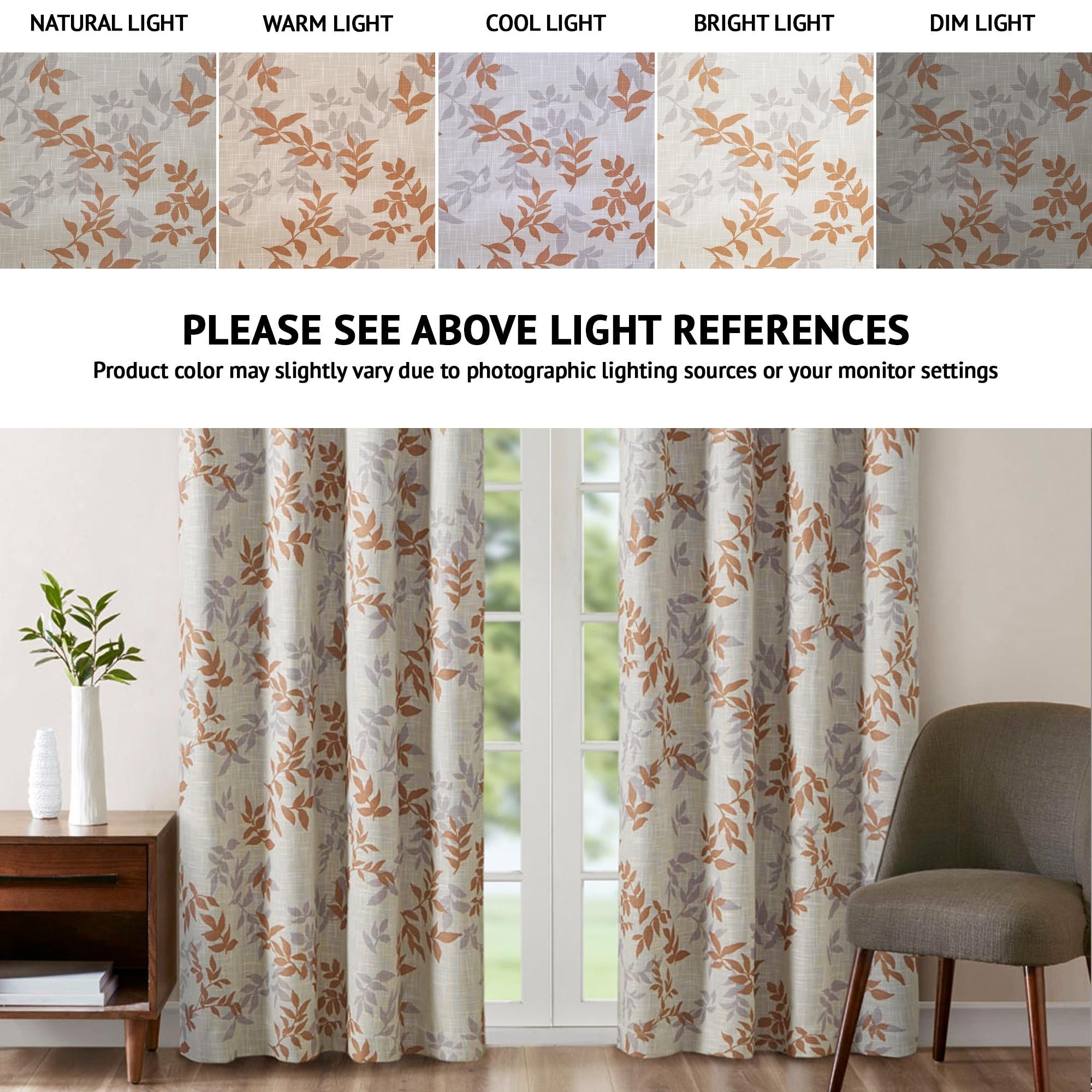 SunSmart April Printed Botanical Blackout Curtain Panel