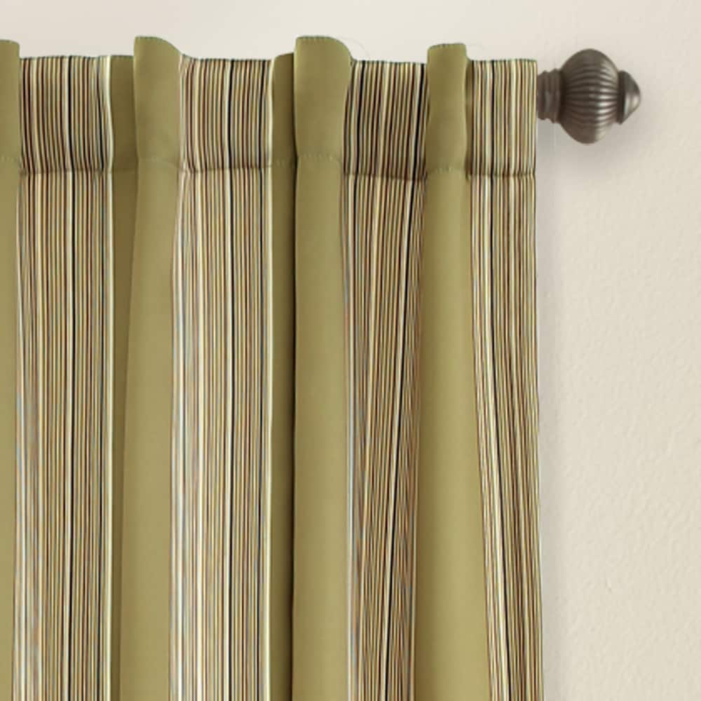 Lush Decor Julia Striped Room Darkening Window Curtain Panel Pair