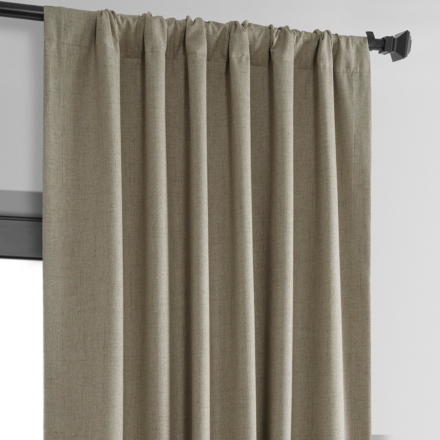 Exclusive Fabrics Vintage Thermal Cross Linen Weave Blackout Curtains (1 Panel)