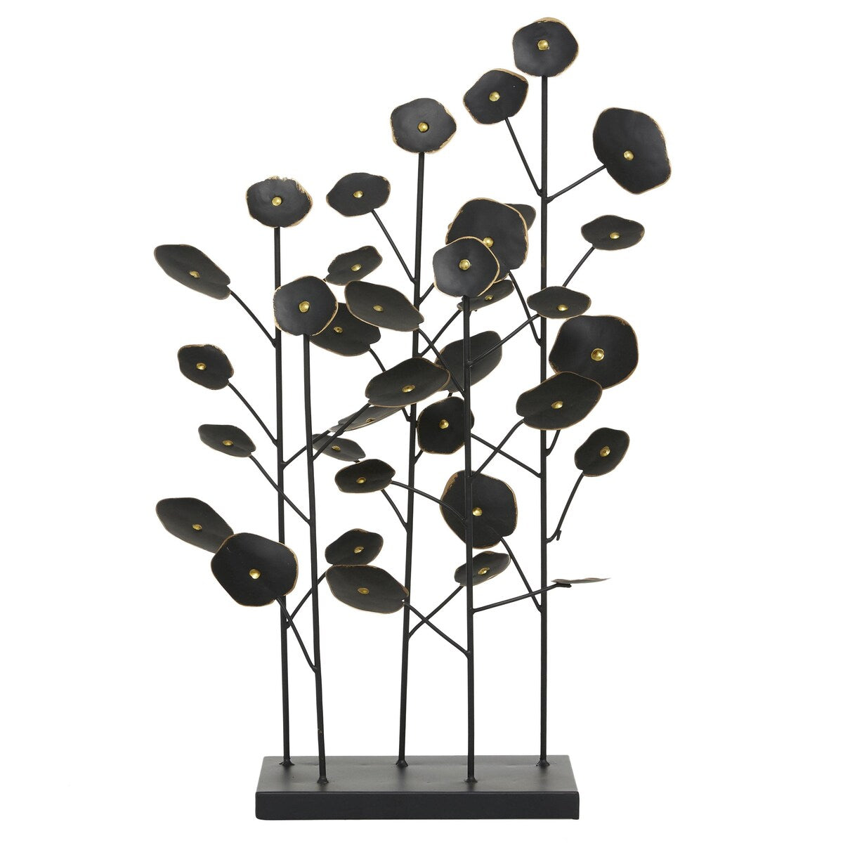 Metal Leaf Decorative Sculpture - Black - Roche River Decor