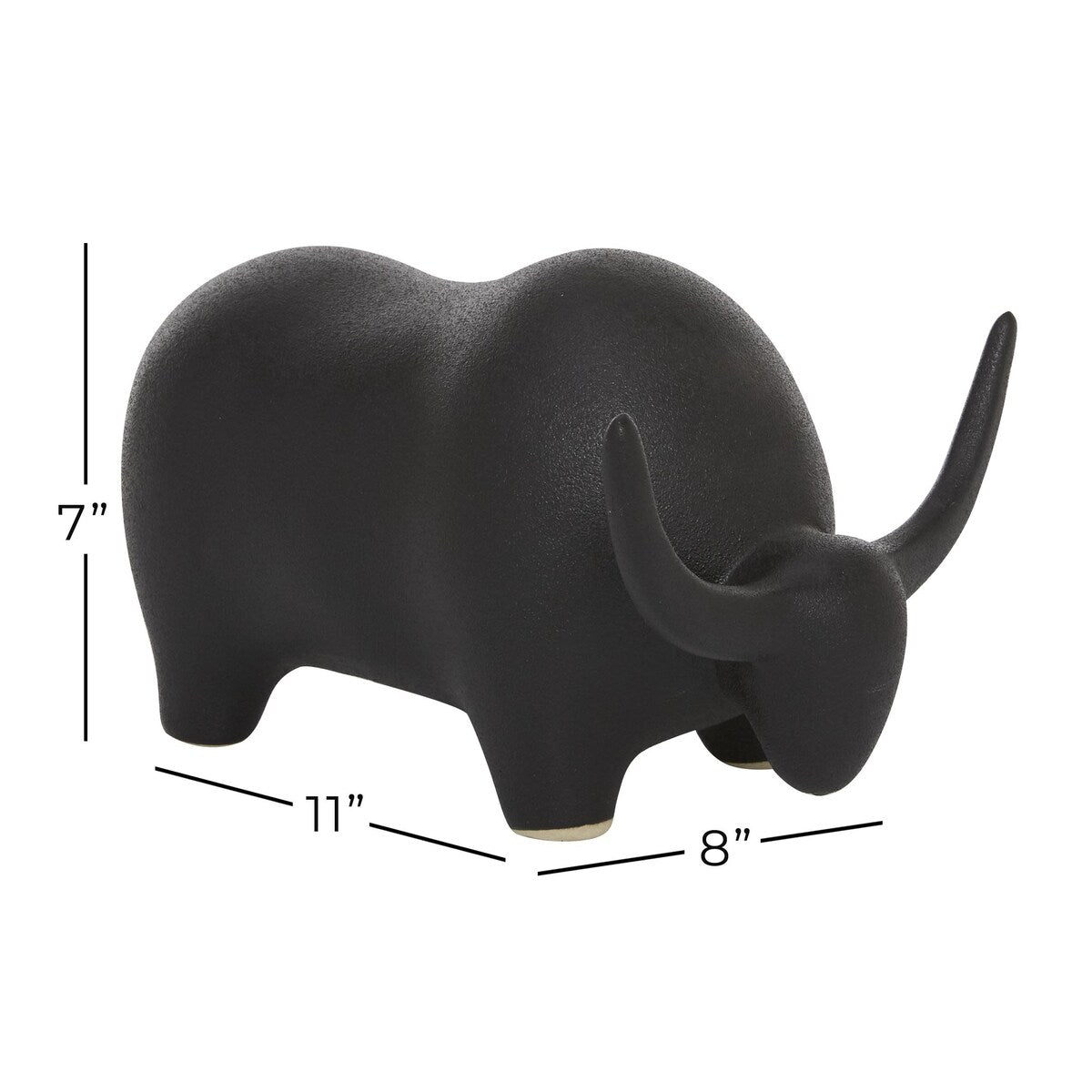 Ceramic Bull Decorative Sculpture - Black - The Novogratz