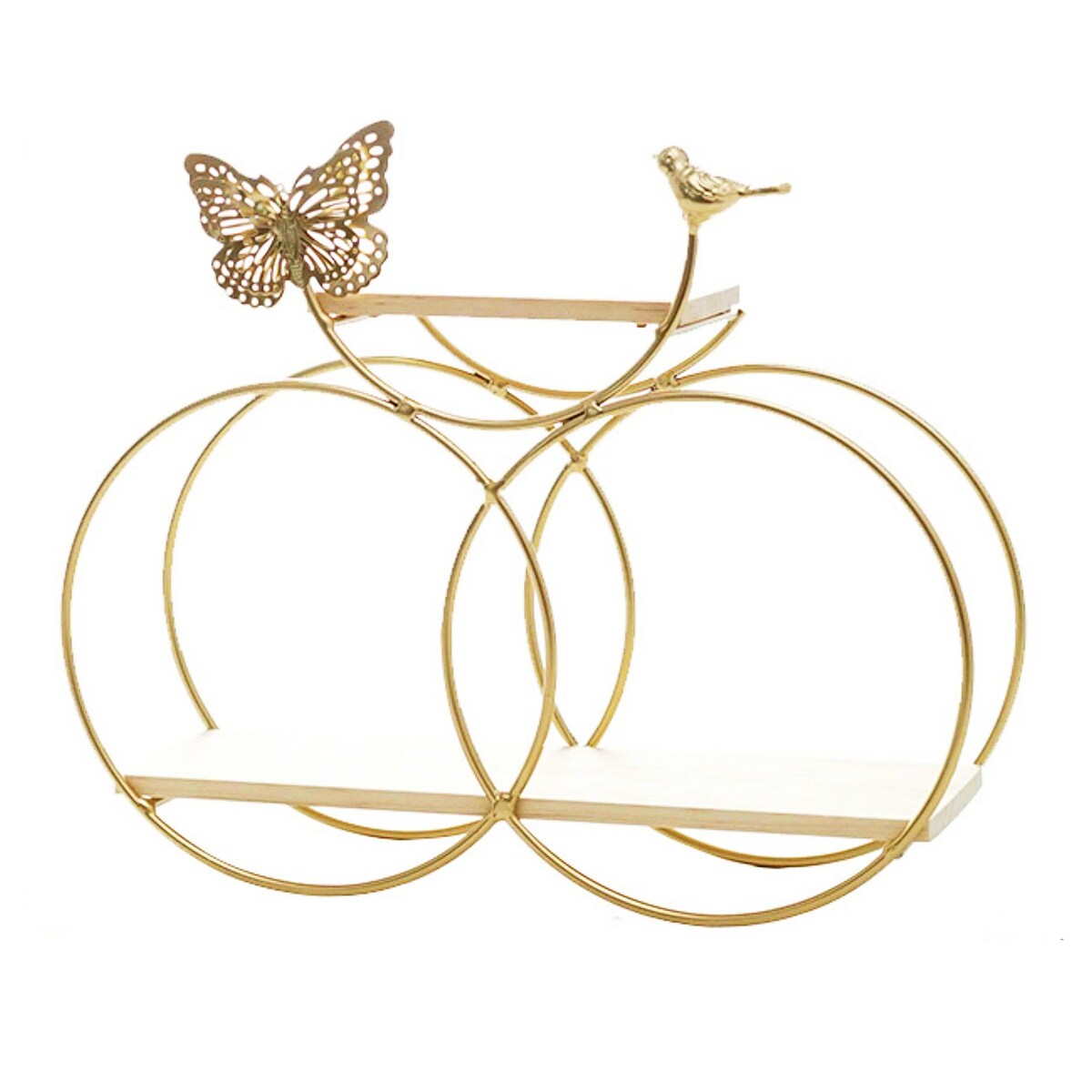 Floating Shelves Wall Mounted Set, Golden Color, Butterfly Shelf