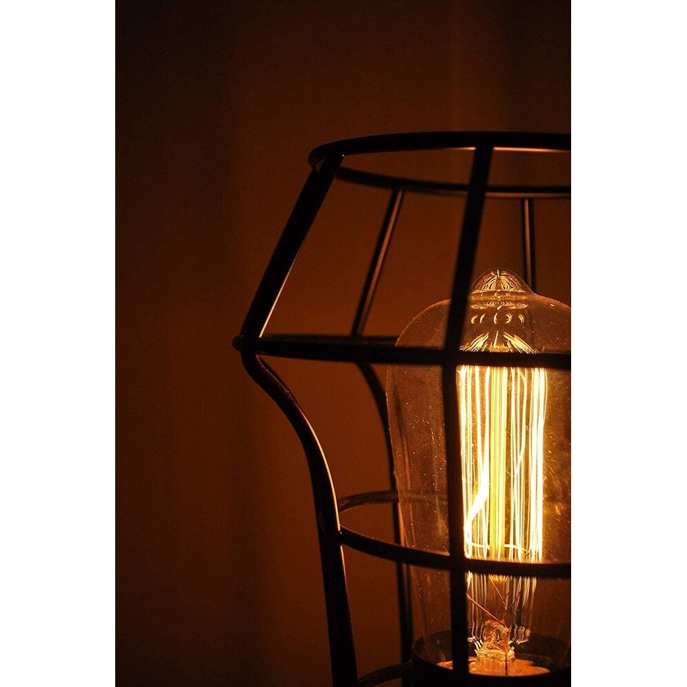 9 Industrial Metal Table Lamp Accent Light with a Free Edison Bulb