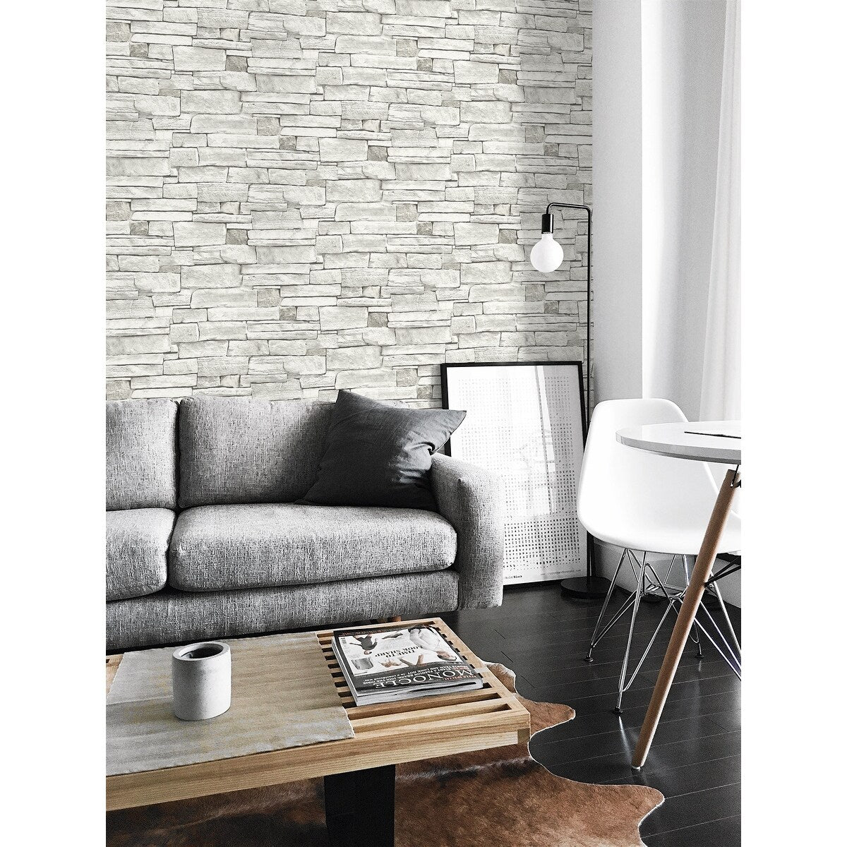 NextWall Stacked Stone Peel and Stick Wallpaper - 20.5 in. W x 18 ft. L