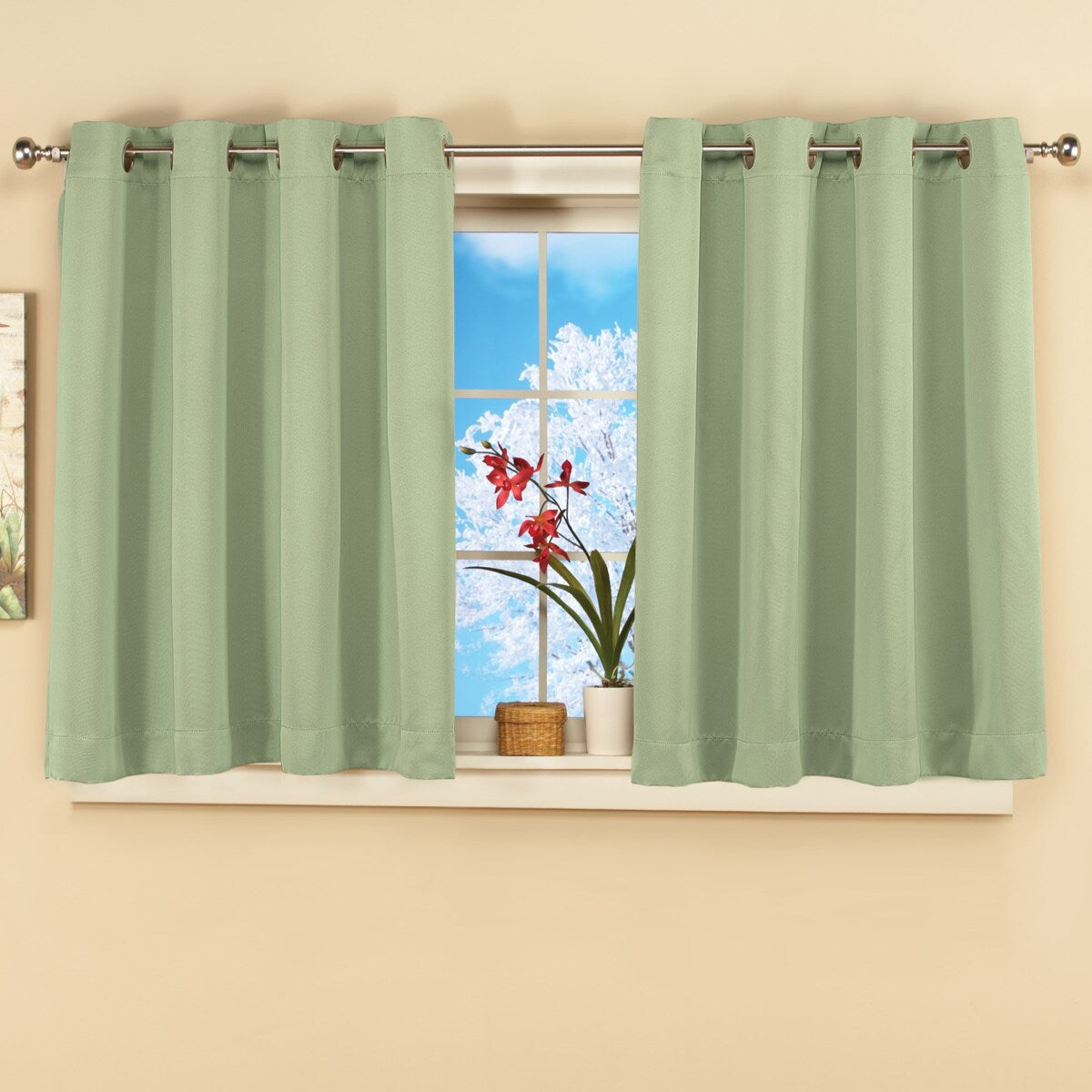 Short Blackout Window Curtain Panel with Easy Open-Close