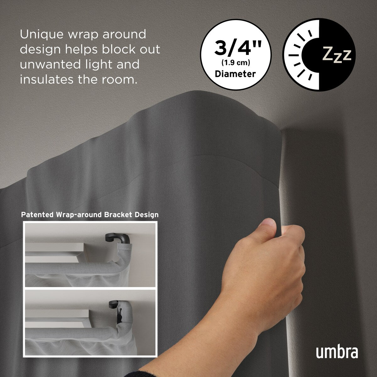 Umbra TWLIGHT Room-Darkening Curtain Rod