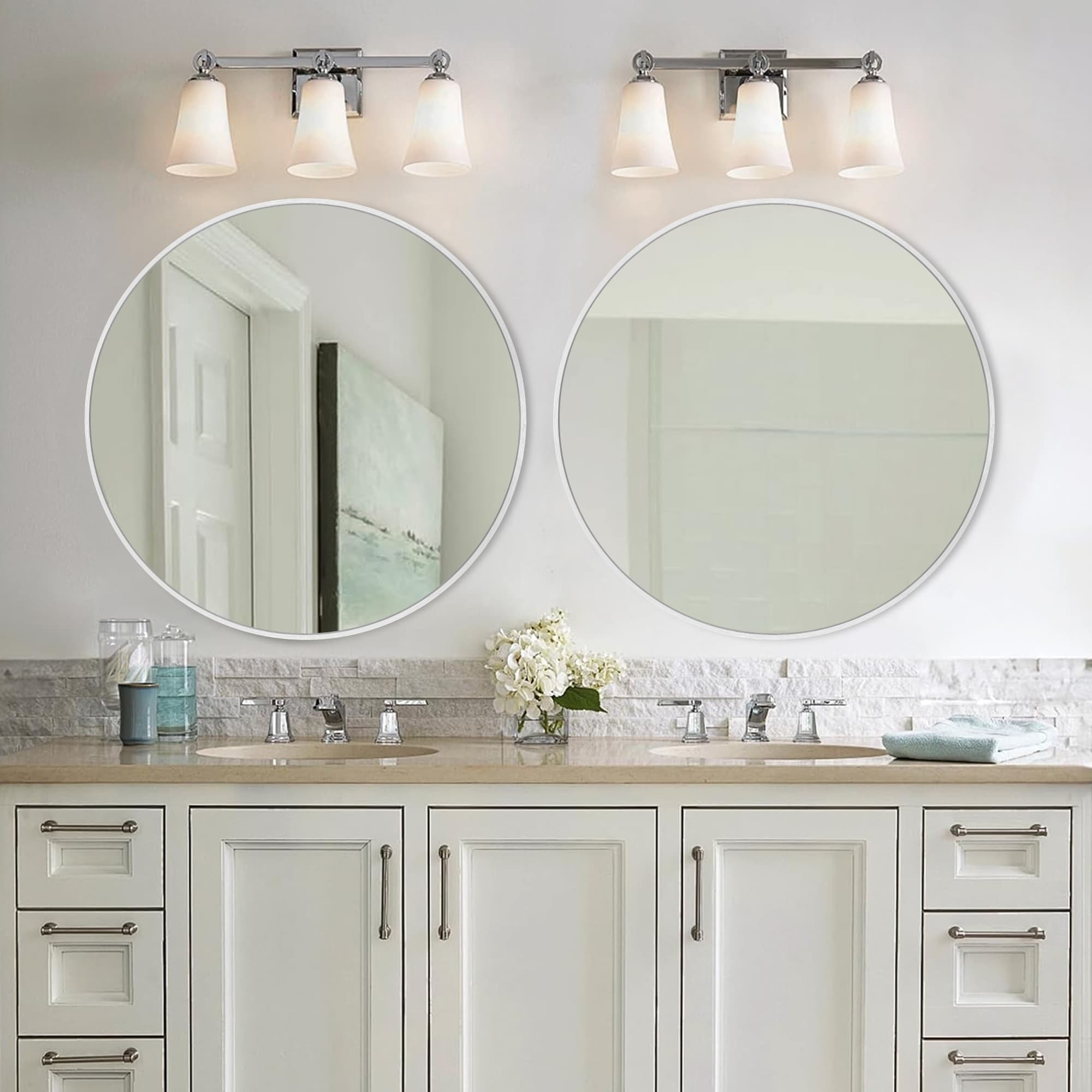 Modern Bathroom Wall Mounted Round Vanity Mirror