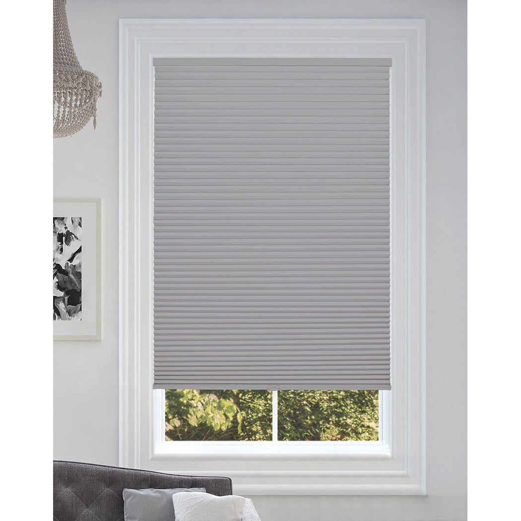 BlindsAvenue Cordless Blackout Cellular Honeycomb Shade, 9/16 Single Cell, Gray Sheen