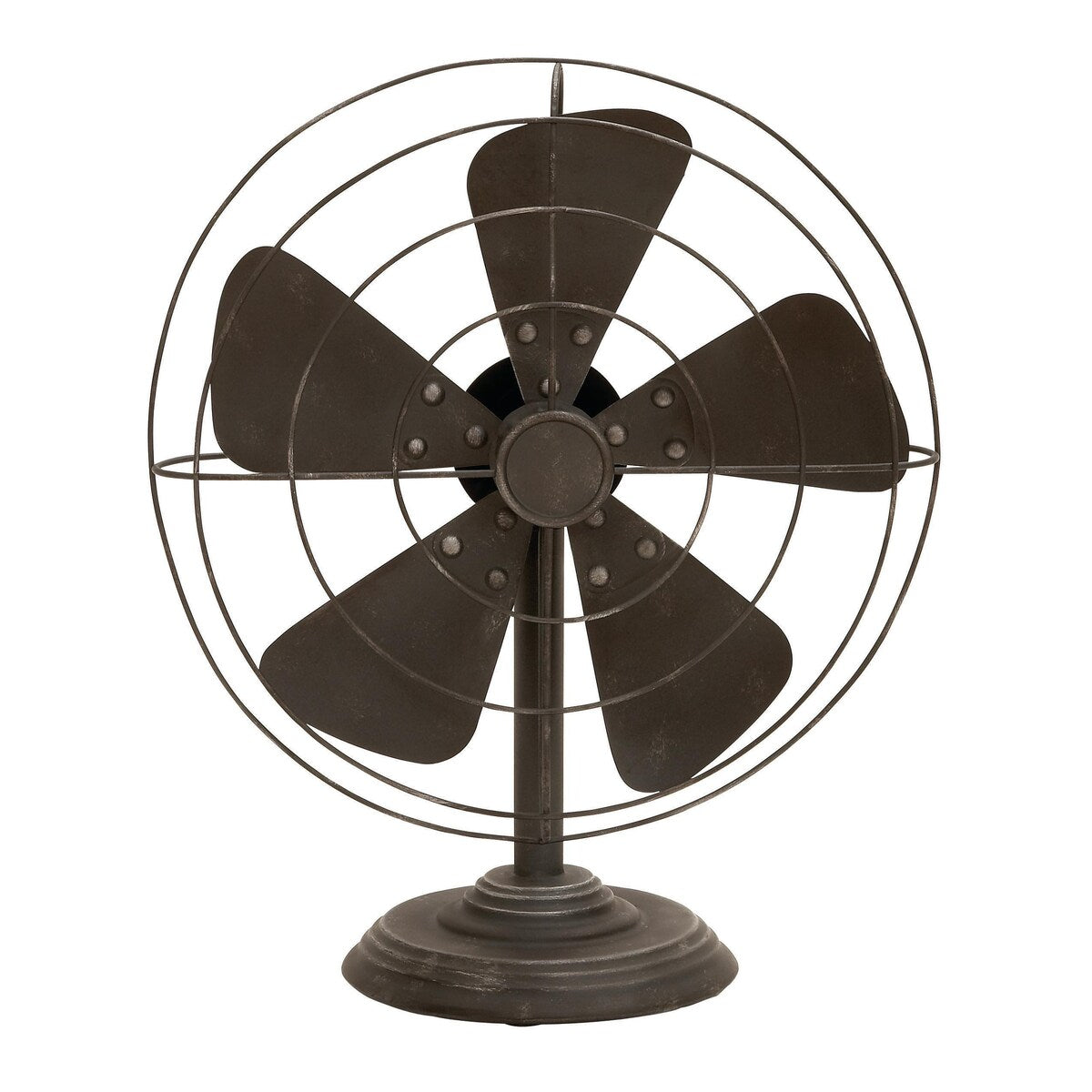 Metal Fan Decorative Sculpture - Black - Roche River Decor