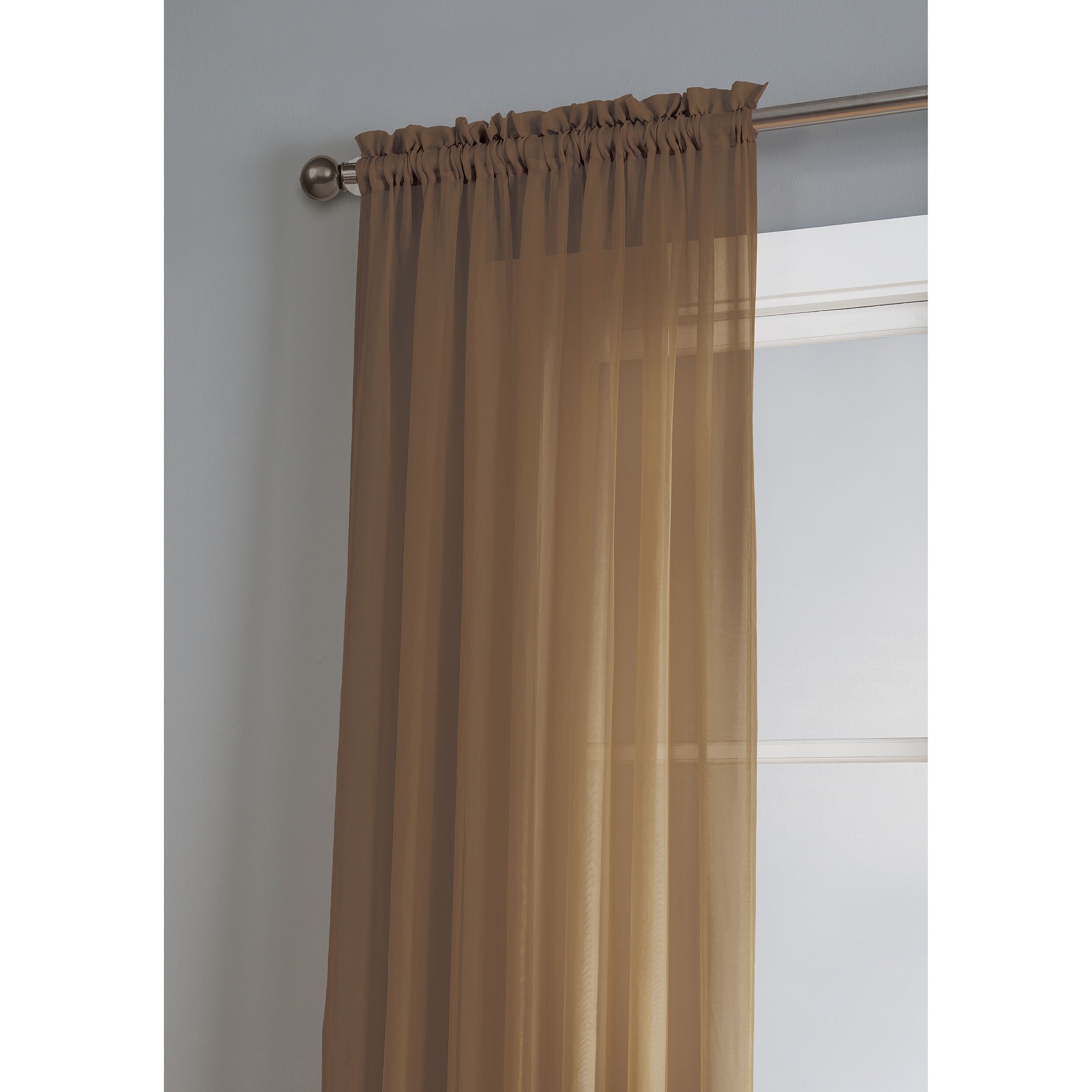 Window Elements Diamond Sheer Voile Extra Wide, 56 Inch Wide. Rod Pocket Curtain Panel