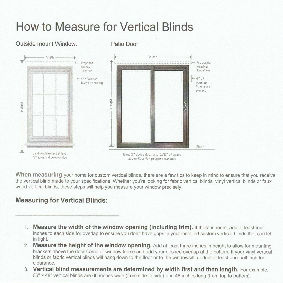 BlindDen White Solid Vinyl Vertical Blind, CORDLESS