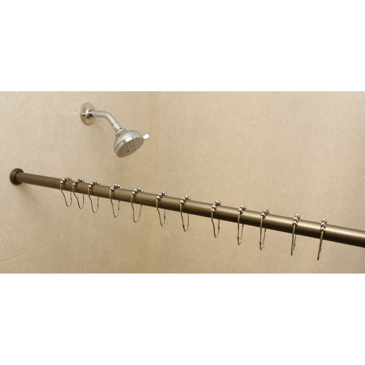 1-inch Adjustable Tension-mounted Shower or Window Curtain Rod