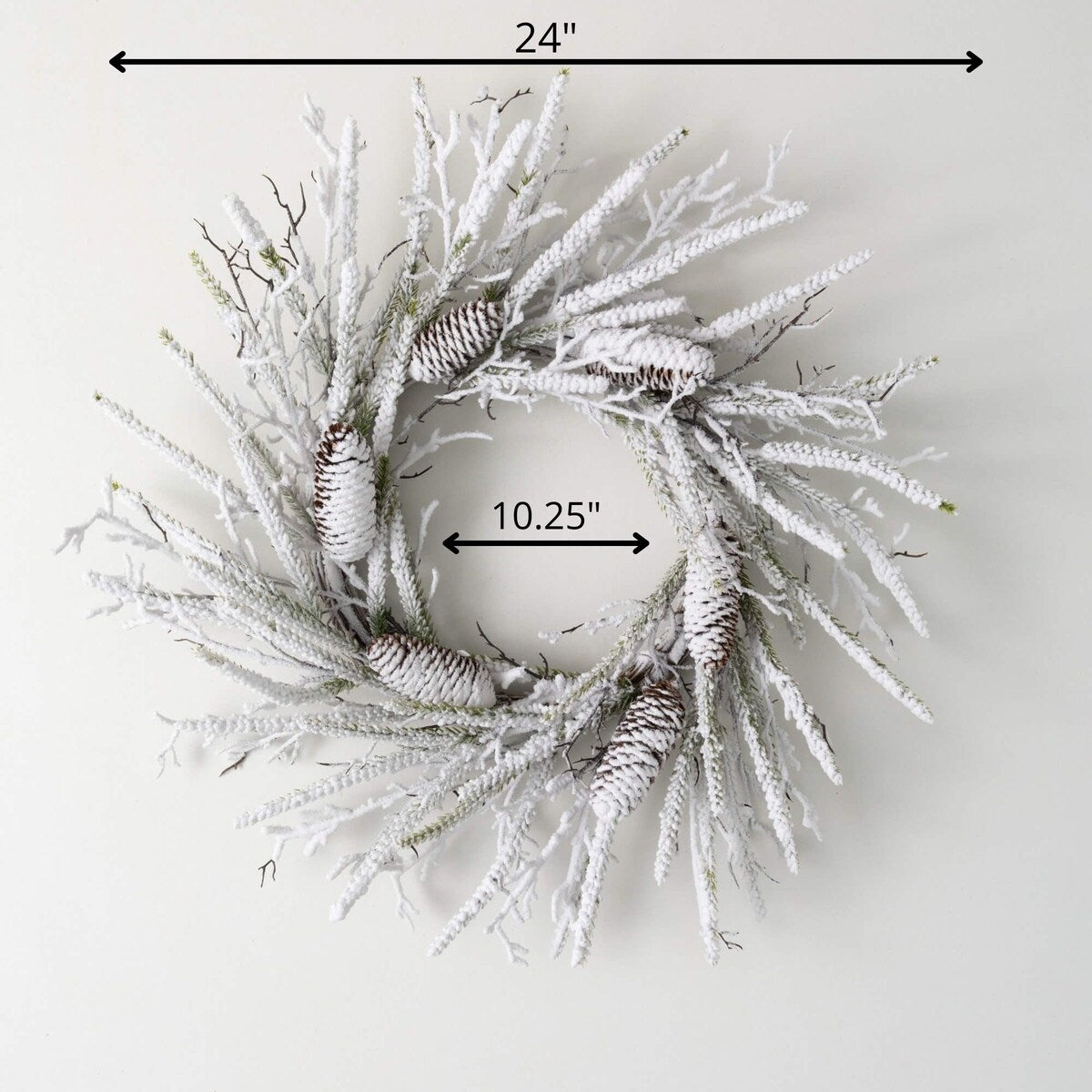 Sullivans Artificial Christmas Flocked Pine Twig Wreath