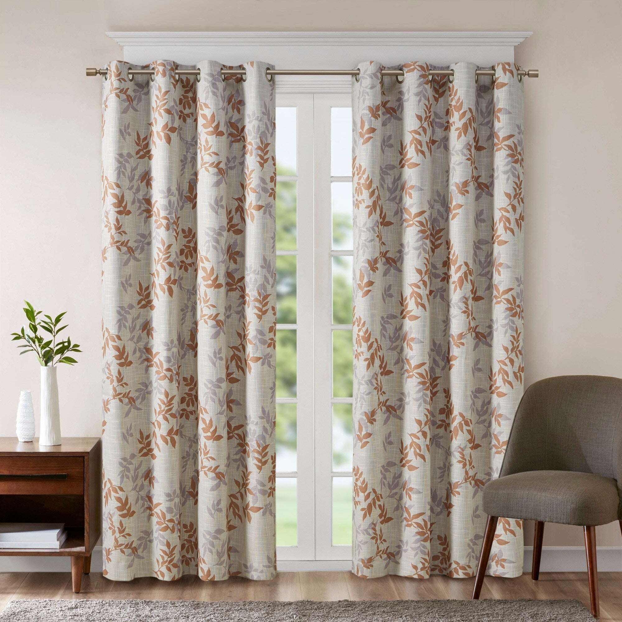 SunSmart April Printed Botanical Blackout Curtain Panel