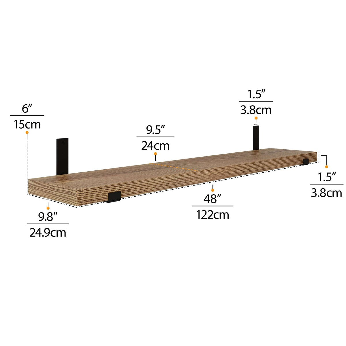 48 inch Floating Shelf, Book Shelves for Living Room, Shelving Units and Storage, Office Shelves