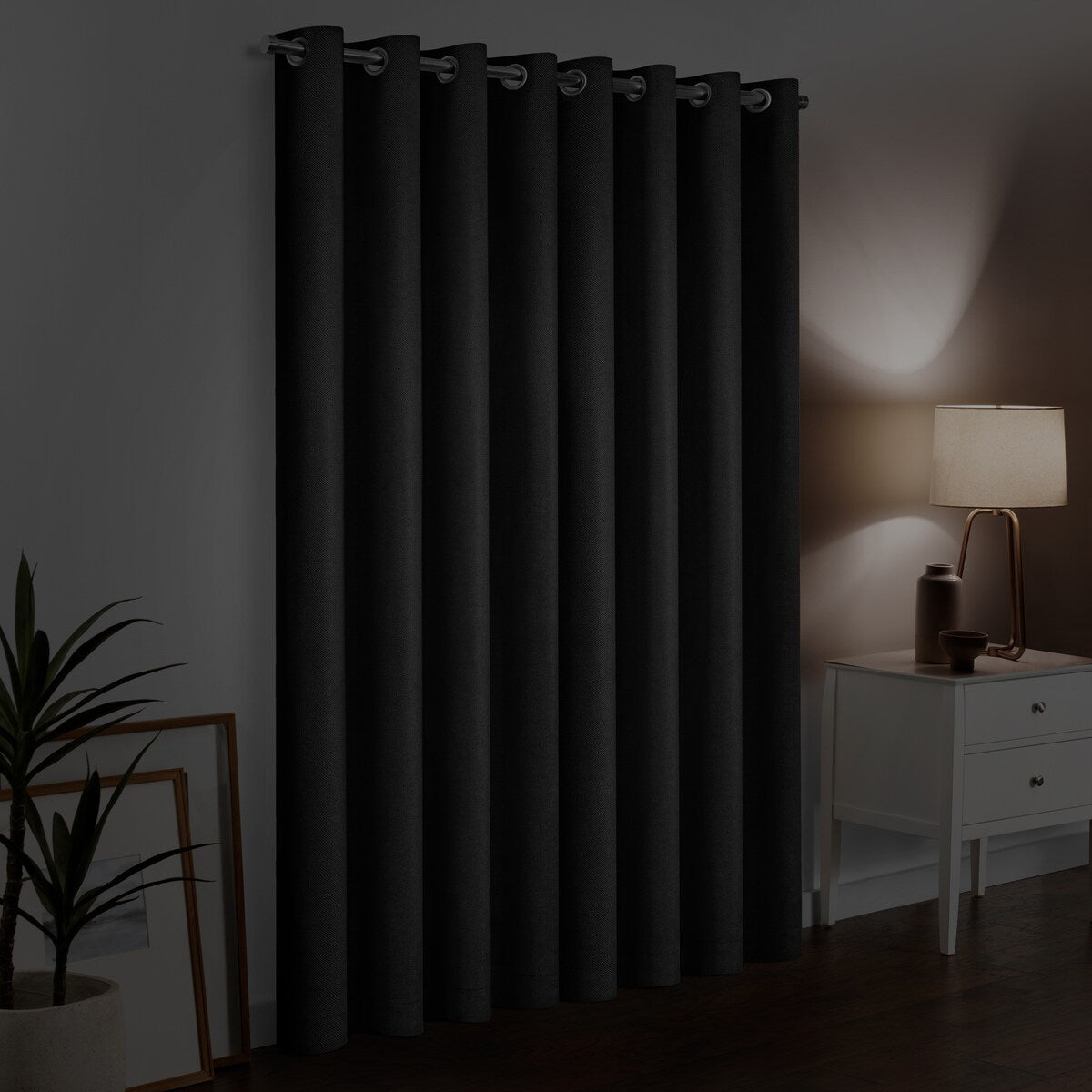 Eclipse Blackout Curtains, Larissa Solid Grommet Curtains