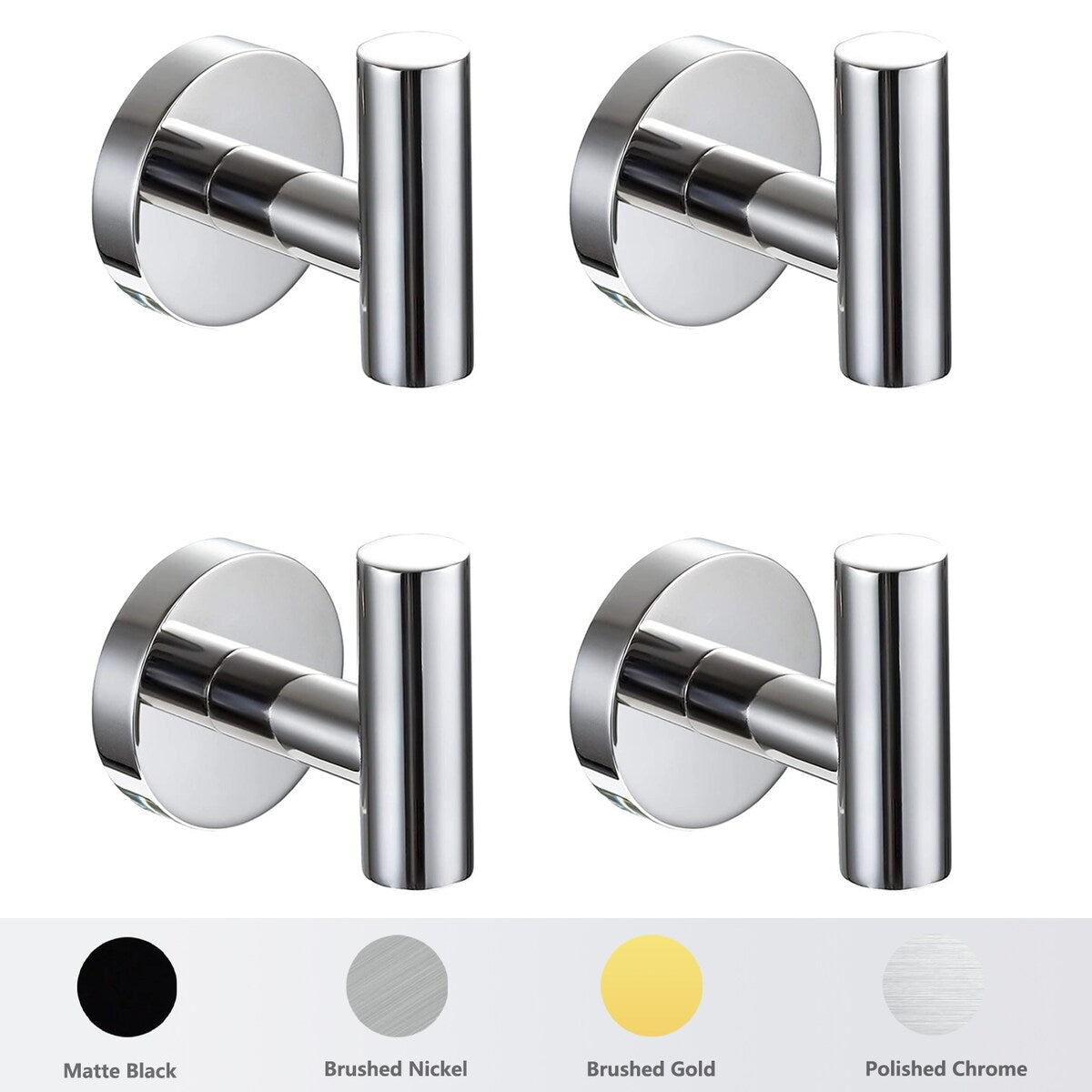 AITINKAN 4-Pack Bathroom Robe and Towel Hooks Stainless Steel