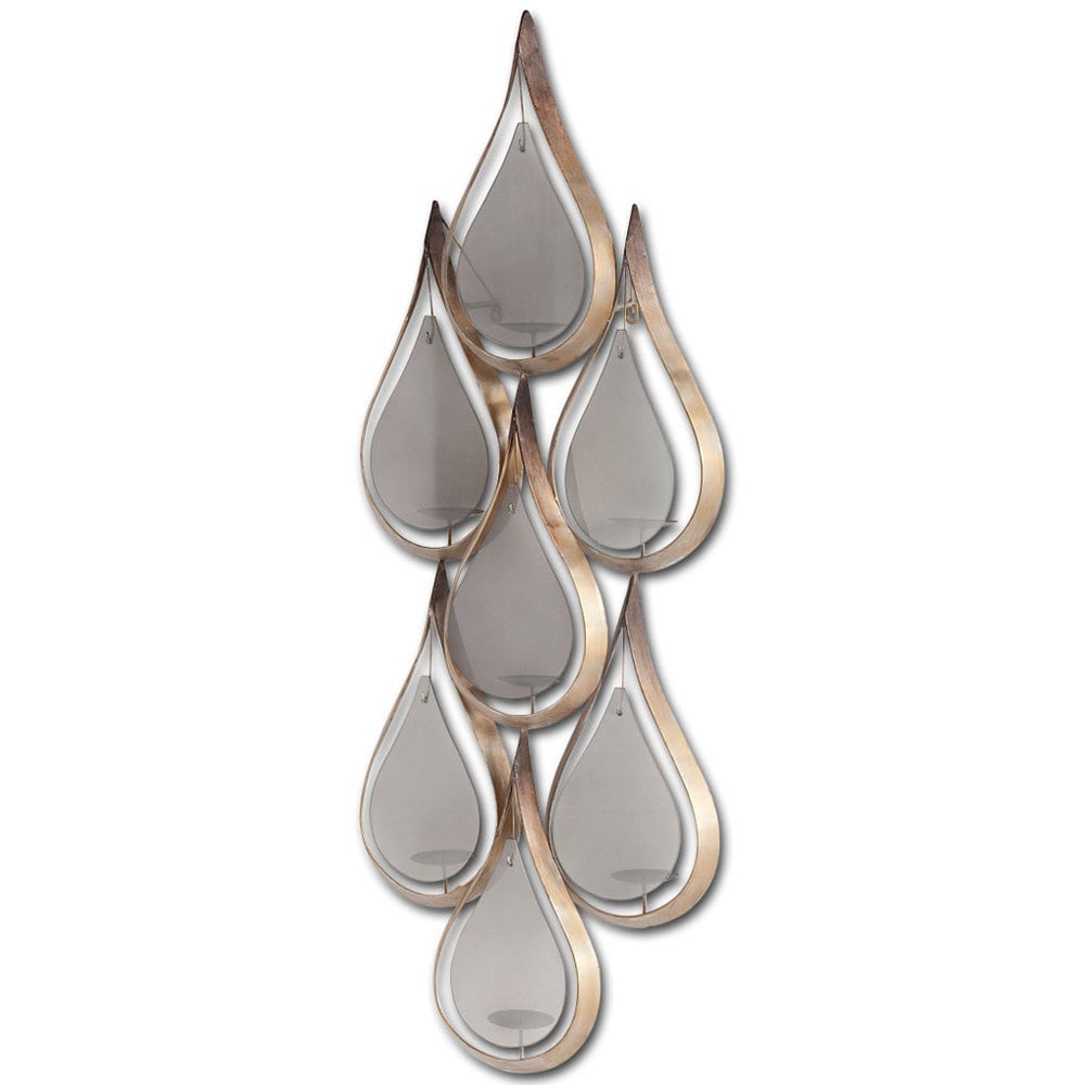 Edidon Gold Metal Tear Drop Candle Display - 20.1W x 6D x 52H