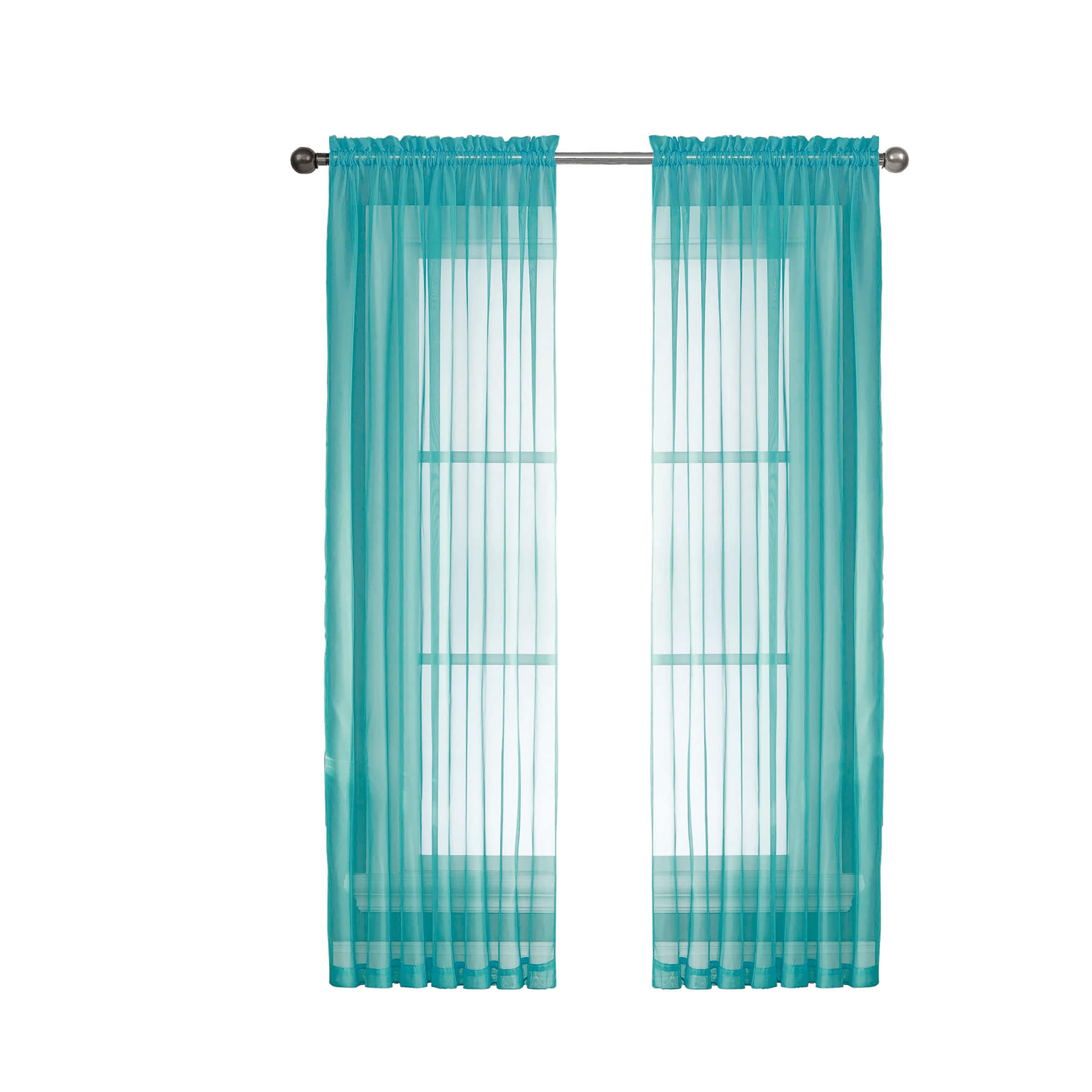 Window Elements Diamond Sheer Voile Extra Wide, 56 Inch Wide. Rod Pocket Curtain Panel