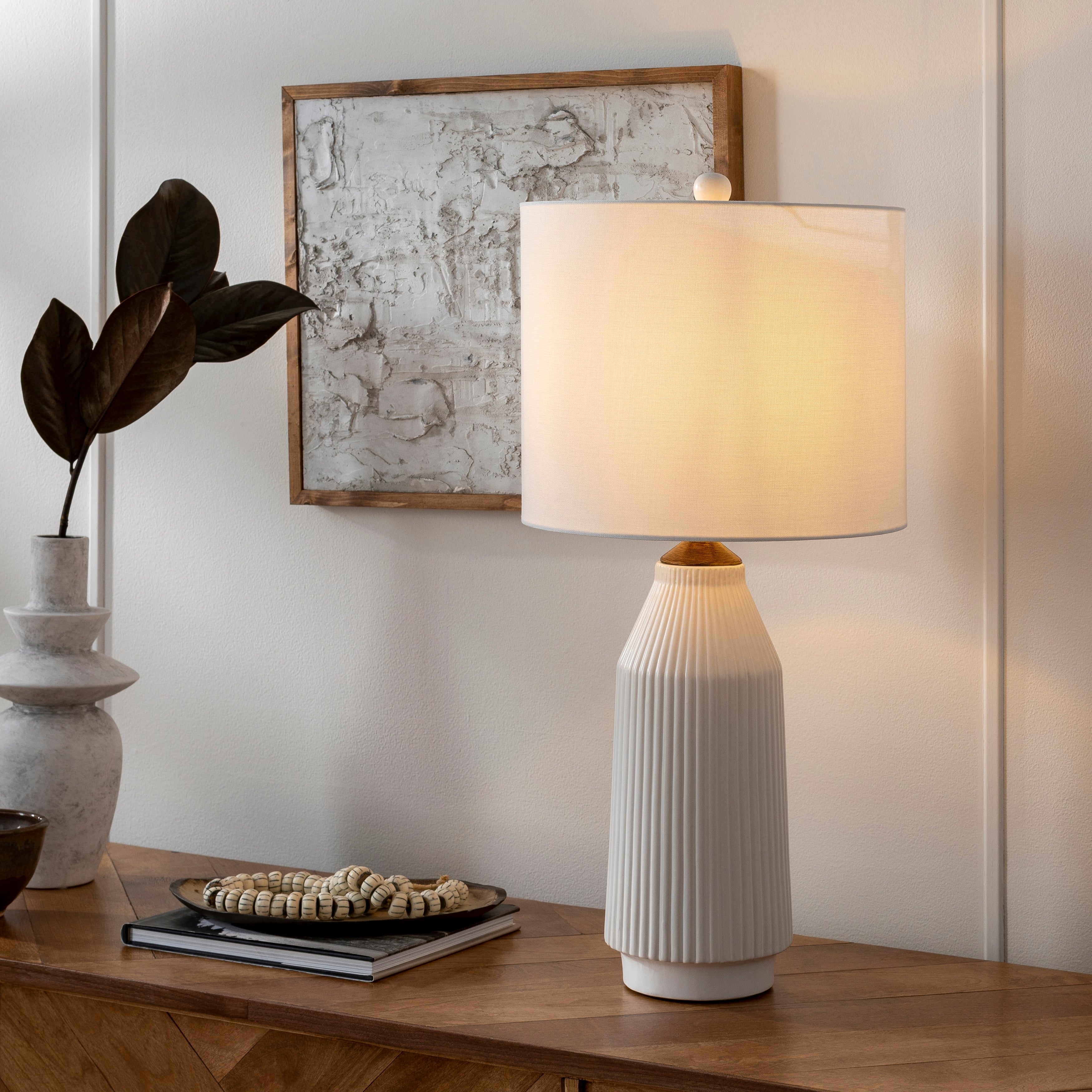 Ashdown Ceramic Table Lamp - 27H x 13W x 13D