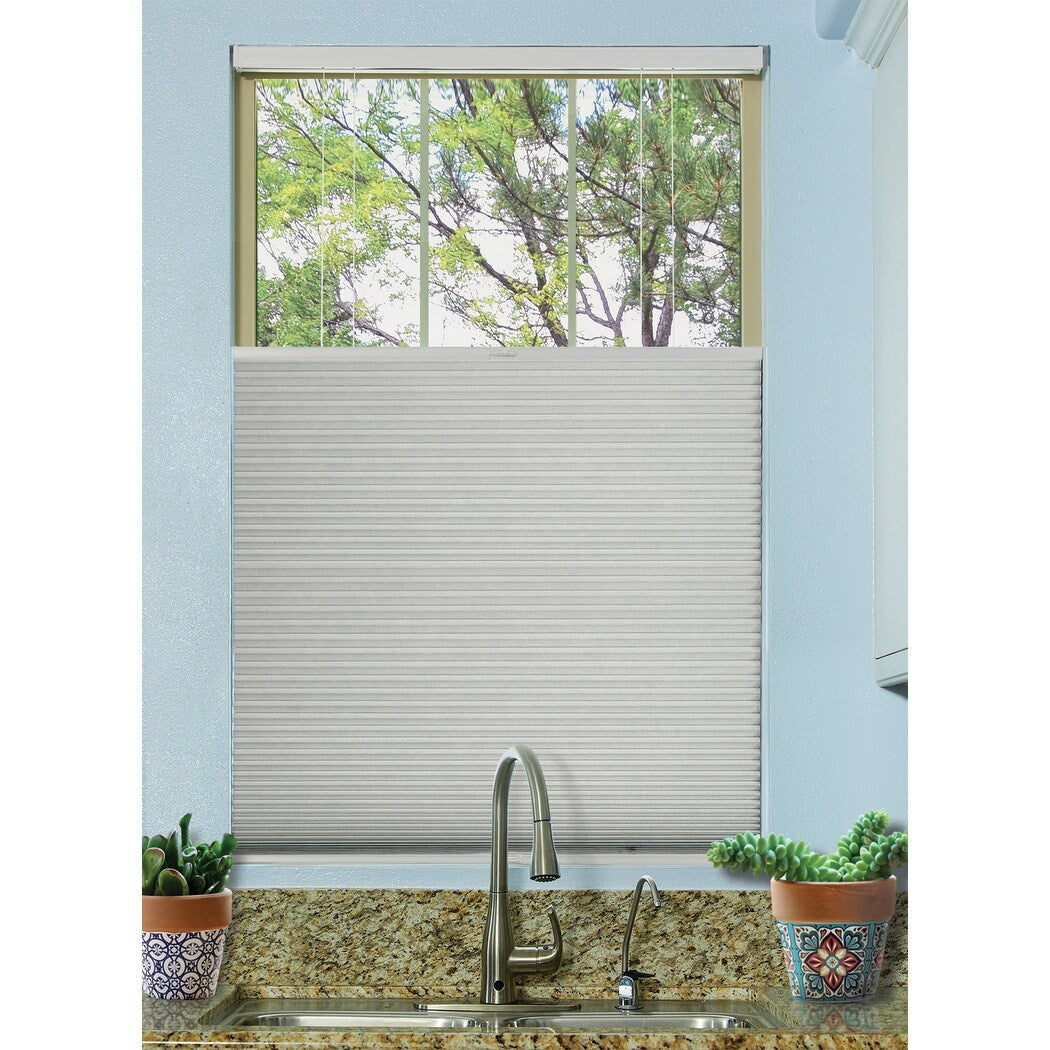 BlindsAvenue Cordless Top Down/Bottom Up Blackout Cellular Honeycomb Shade, 9/16 Single Cell, White Dove