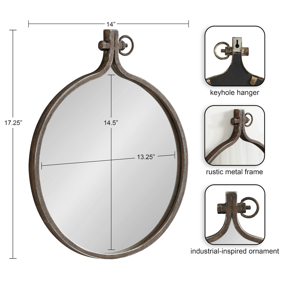 Kate and Laurel Yitro Round Wall Mirror