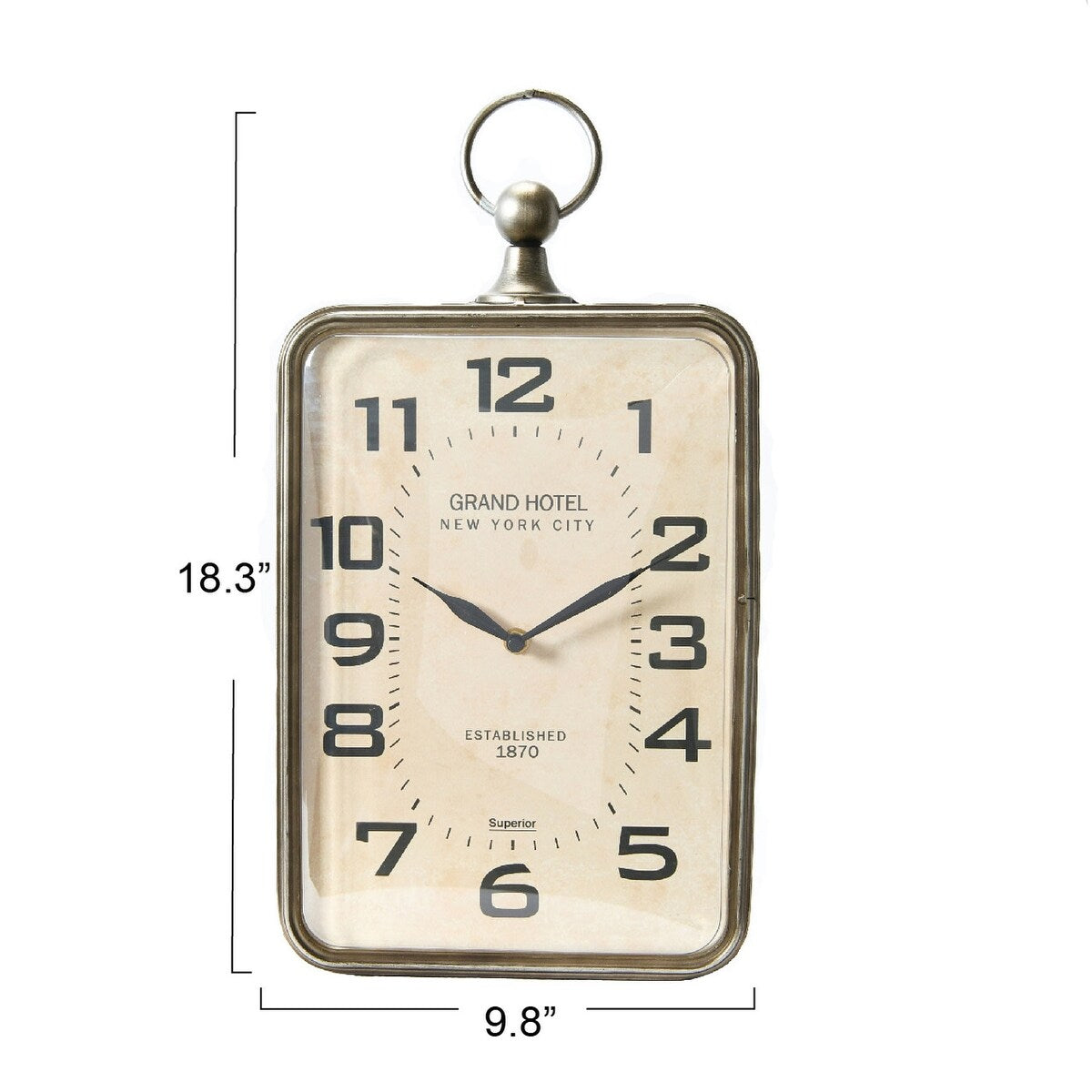 Metal Hanging Wall Clock with Handle