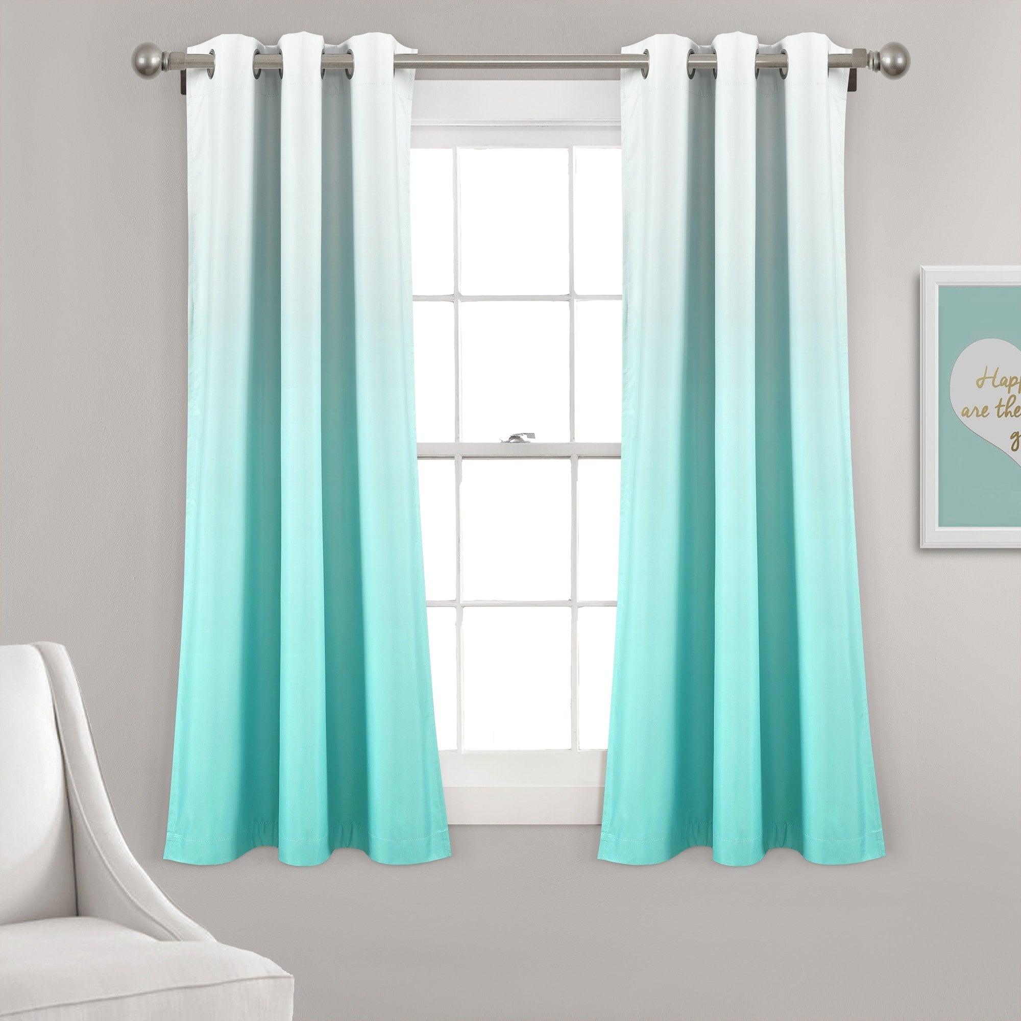 Porch & Den Millbrook Ombre Blackout Grommet Top Curtain Panel Pair