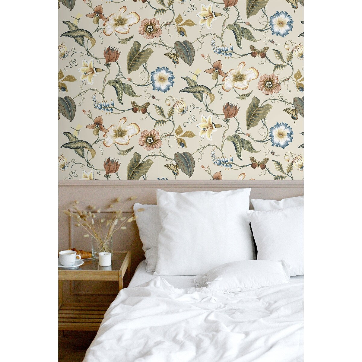 NextWall Summer Garden Floral Peel and Stick Wallpaper