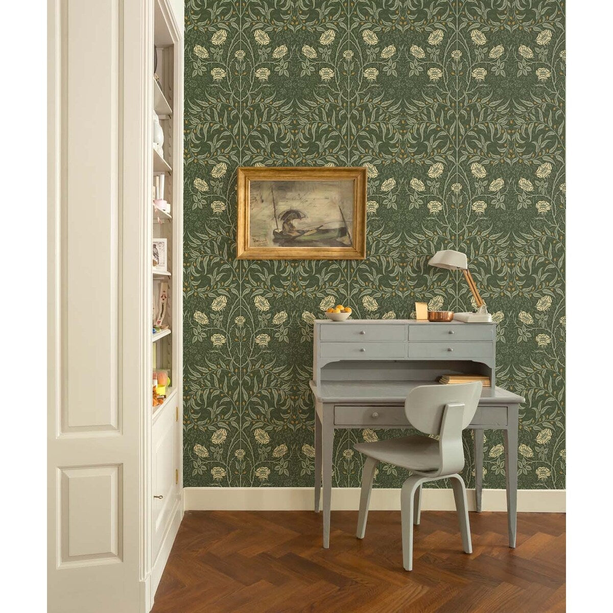 NextWall Stenciled Floral Peel and Stick Wallpaper