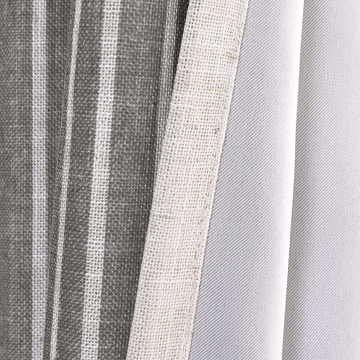 DriftAway Chris Vertical Striped Pattern Linen Textured Lined Blackout Window Curtains