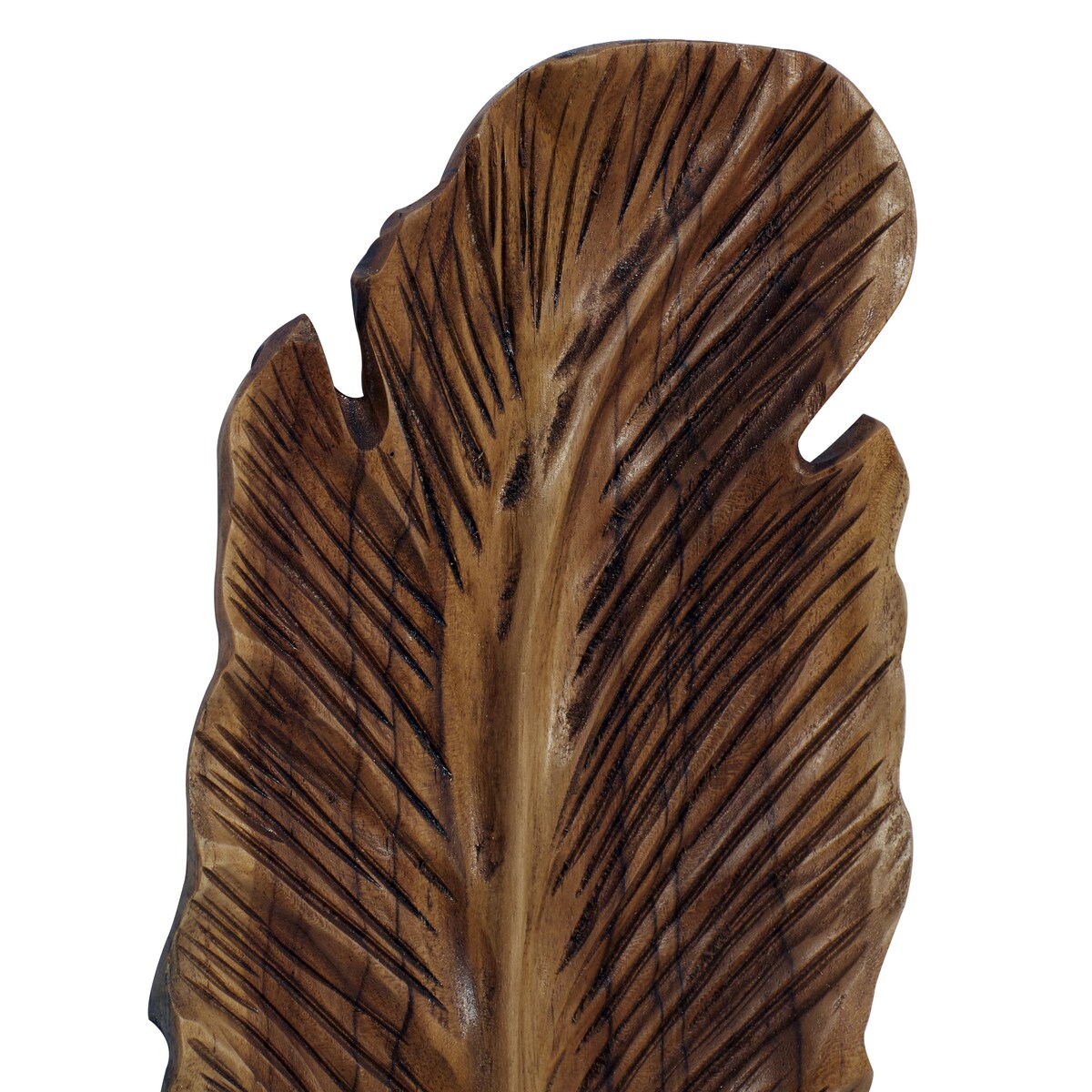 Teak Wood Bird Handmade Carved Feather Home Wall Decor - Set of 3 Brown - Roche River Decor