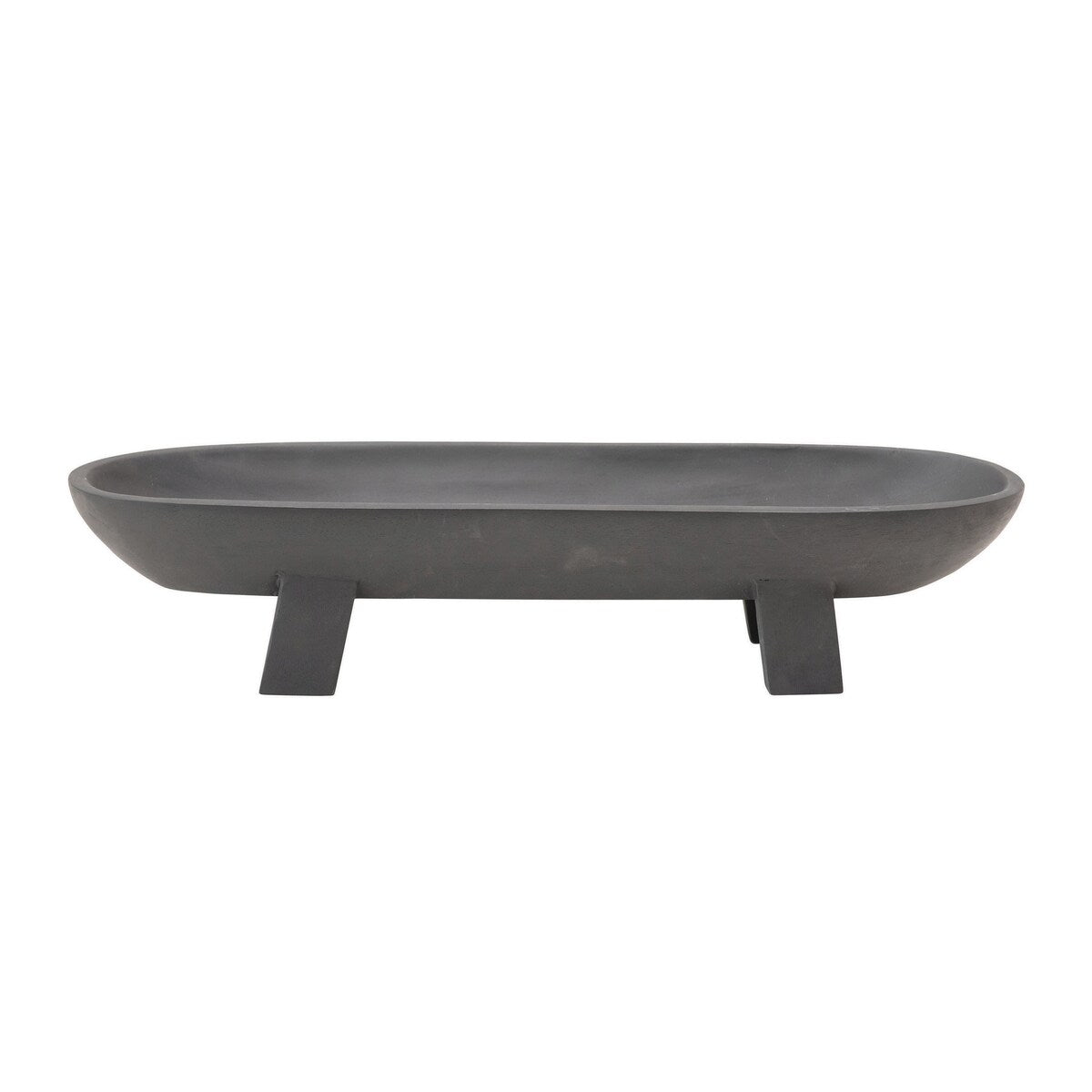 Mango Wood Footed Tray, Black