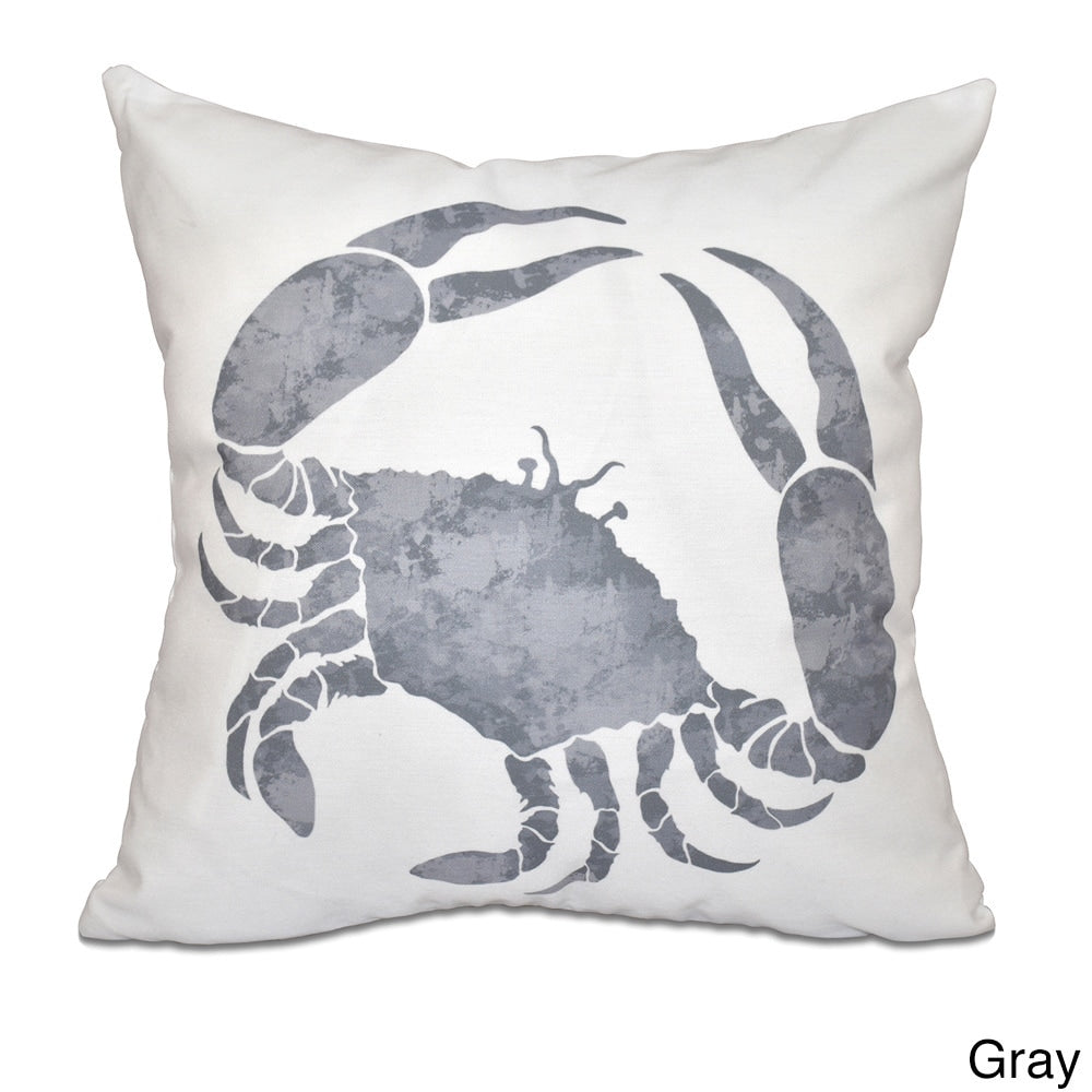 Crab Animal Print 18 x 18-inch Outdoor Pillow