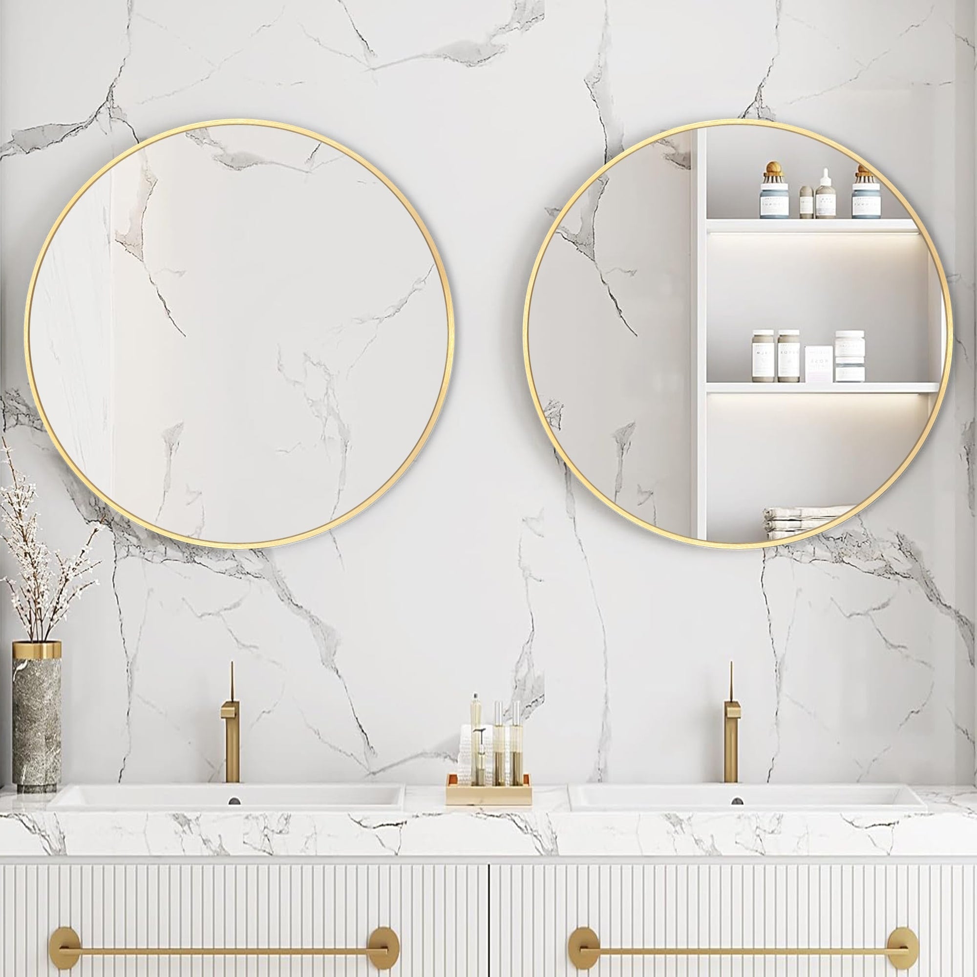 Modern Bathroom Wall Mounted Round Vanity Mirror