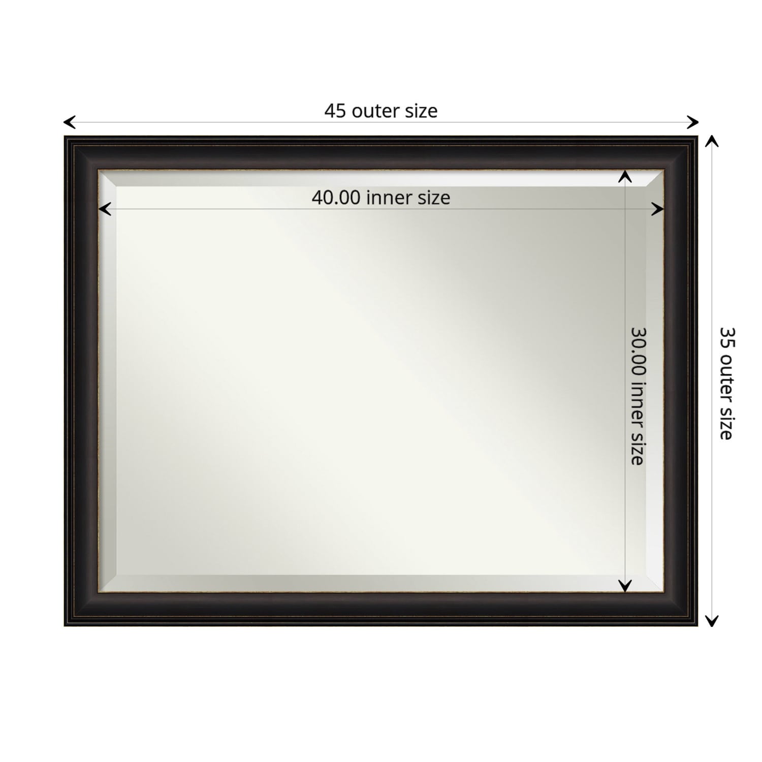 Beveled Bathroom Wall Mirror - Trio Oil Rubbed Bronze Frame - Trio Oil Rubbed Bronze