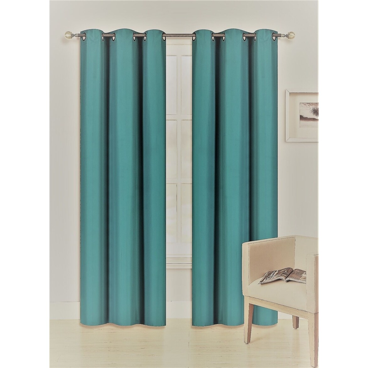 2 Pcs 95 Inch Heavy Insulated Blackout Curtain Panels