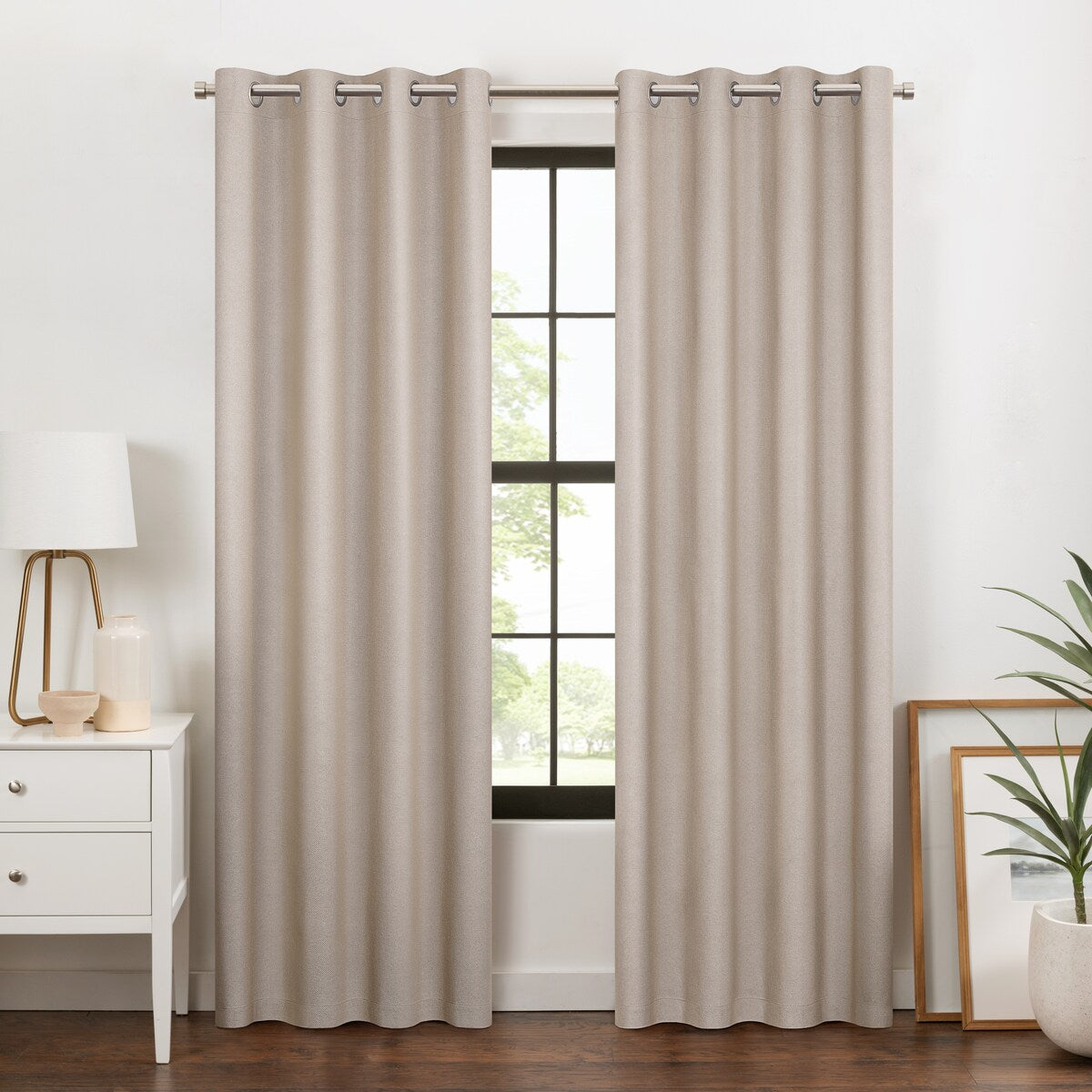 Eclipse Blackout Curtains, Larissa Solid Grommet Curtains